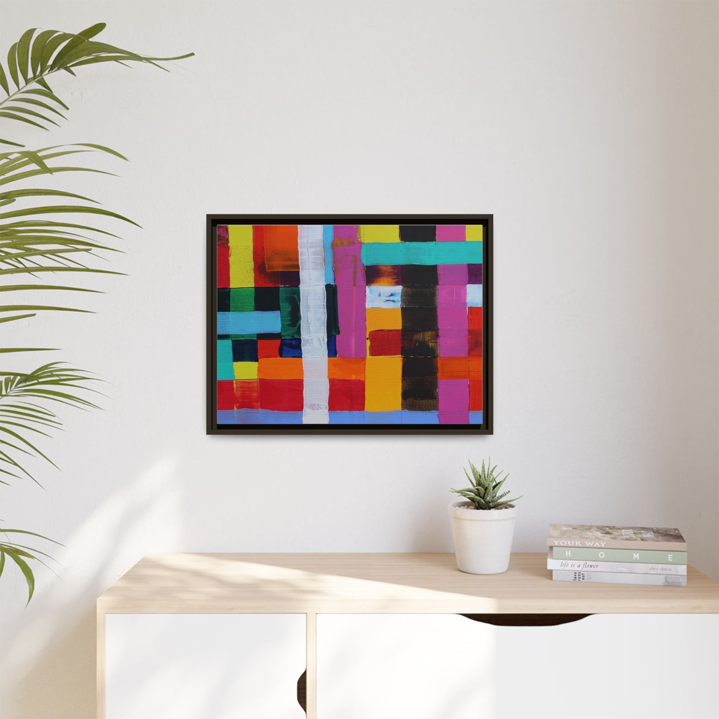 Farbfeld Malerei (Acryl) by Unknown Artist Matte Framed Canvas Wall Art Print