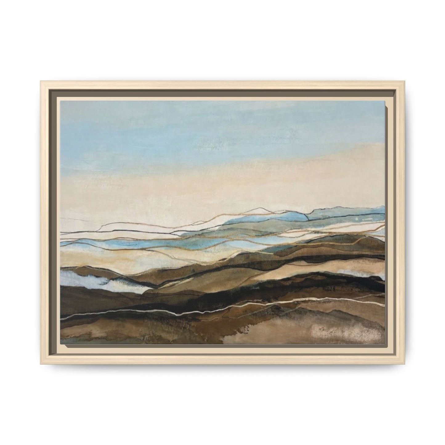 Framed Matte Canvas Print — Abstract Coastal Landscape Wall Art