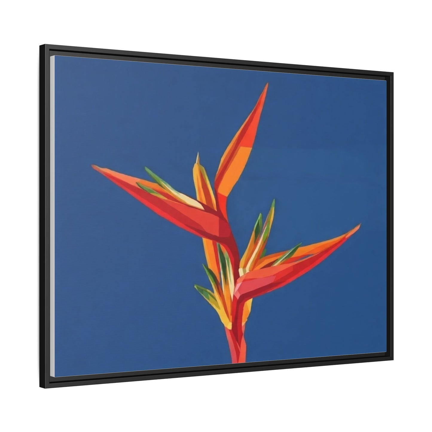 Framed Matte Canvas – Tropical Bird of Paradise Floral Wall Art