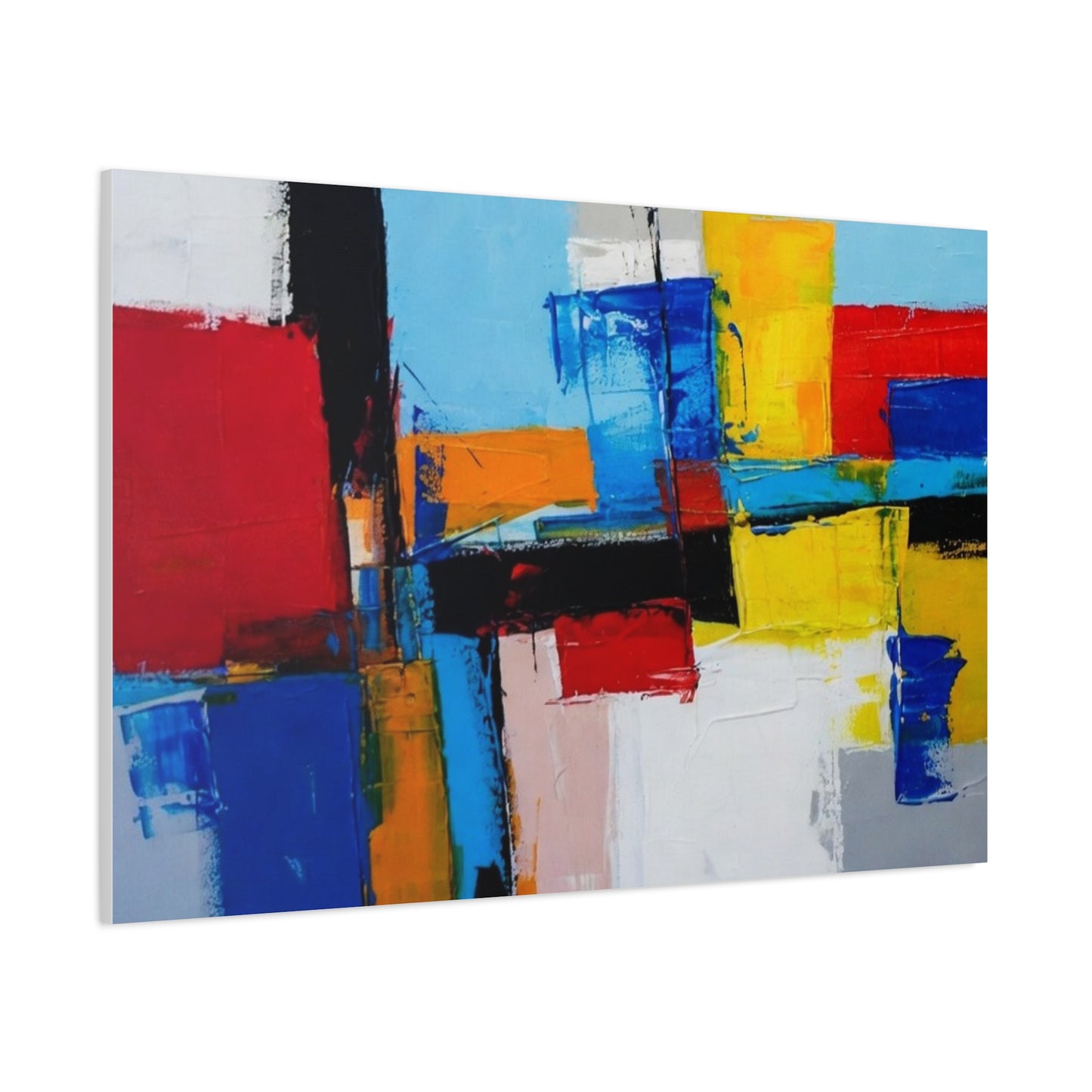 Abstract Color Block Canvas Print — Modern Geometric Wall Art