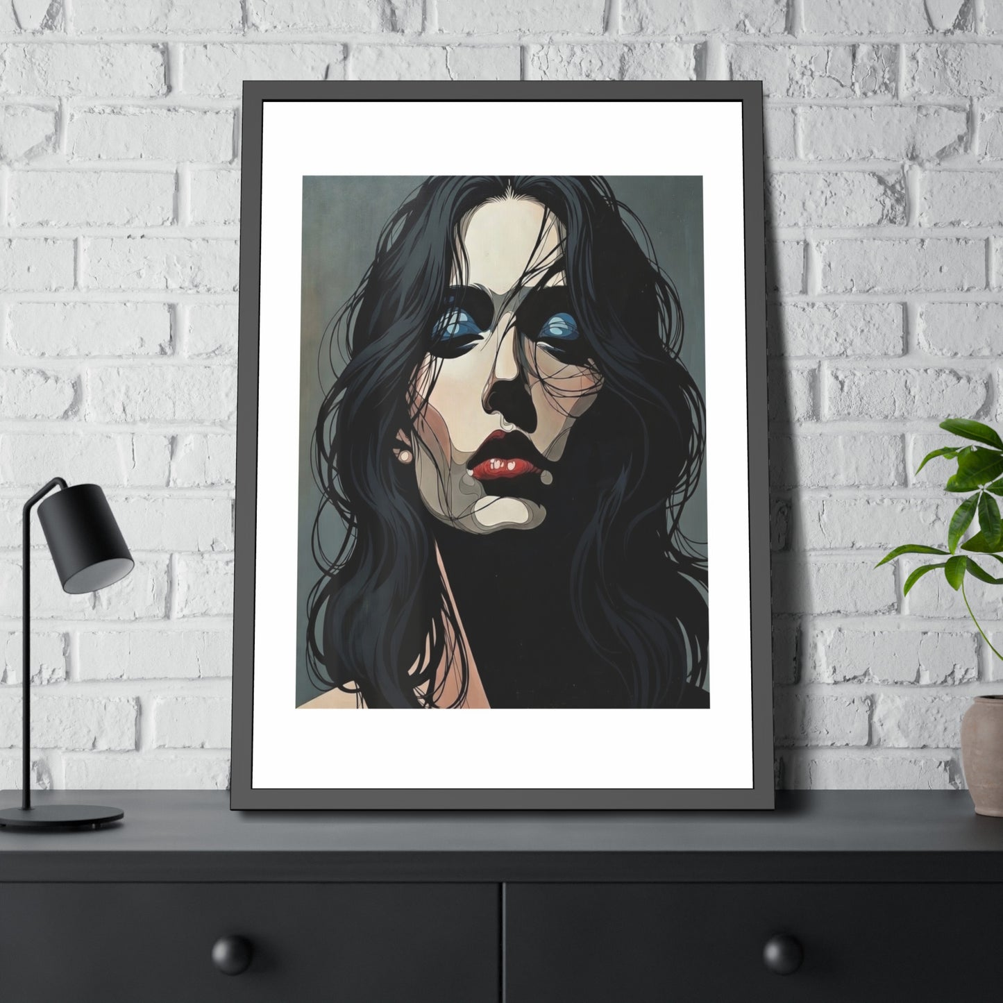 Framed Poster — Moody Portrait Art Print (Dark Feminine Wall Decor)