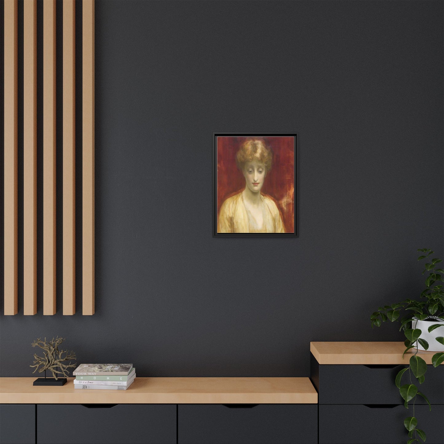 Mrs Williams by Lord Frederic Leighton Framed Matte Canvas Portrait Wall Art Print