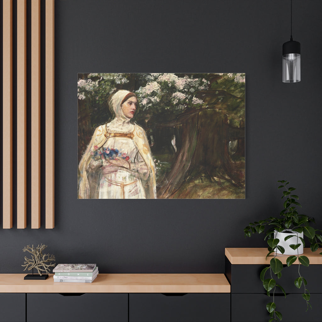 Matilda (formerly called Beatrice) by John William Waterhouse Matte Canvas Wall Art Print