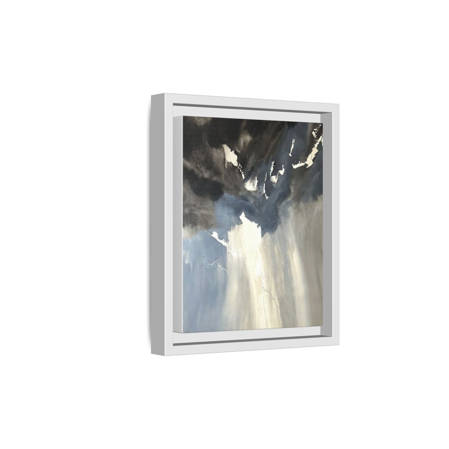 Framed Matte Canvas Art — Moody Abstract Sky Painting