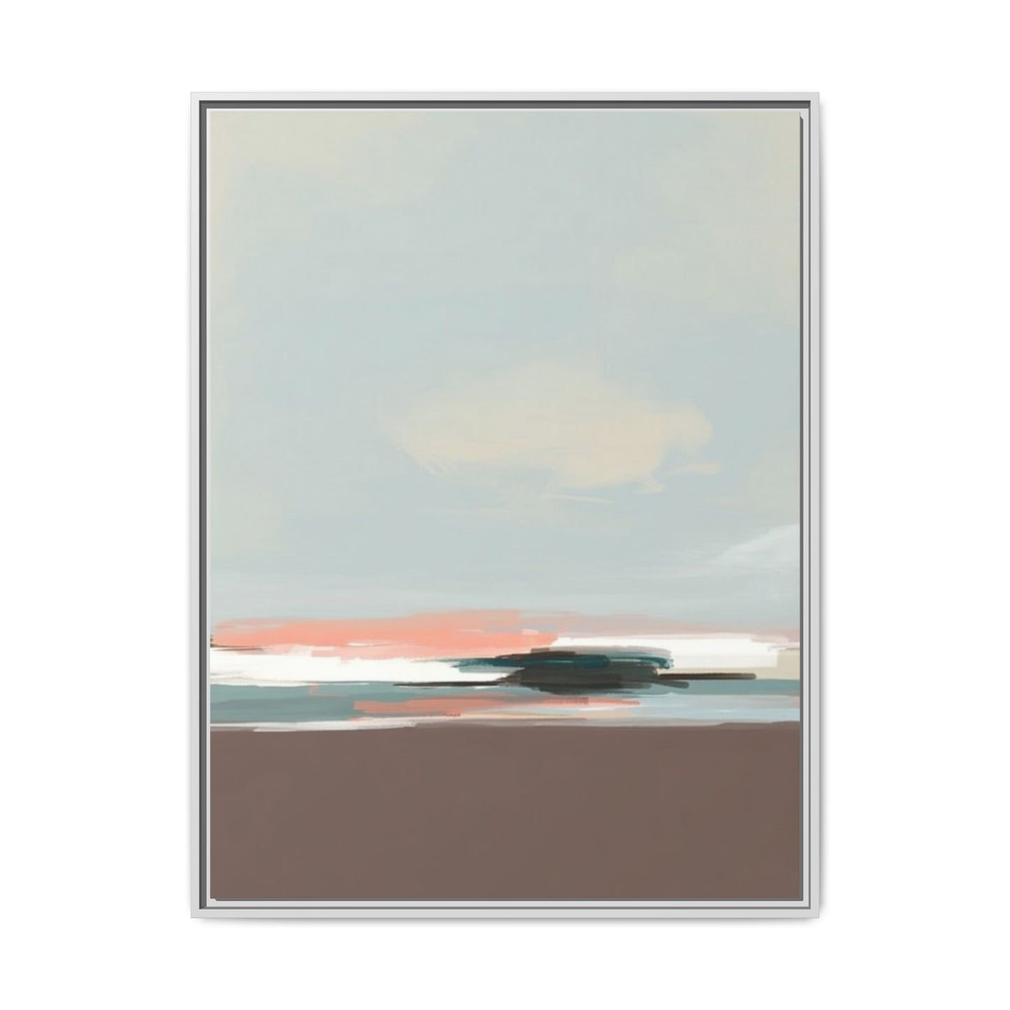 Framed Matte Canvas Print — Soft Coastal Abstract Landscape