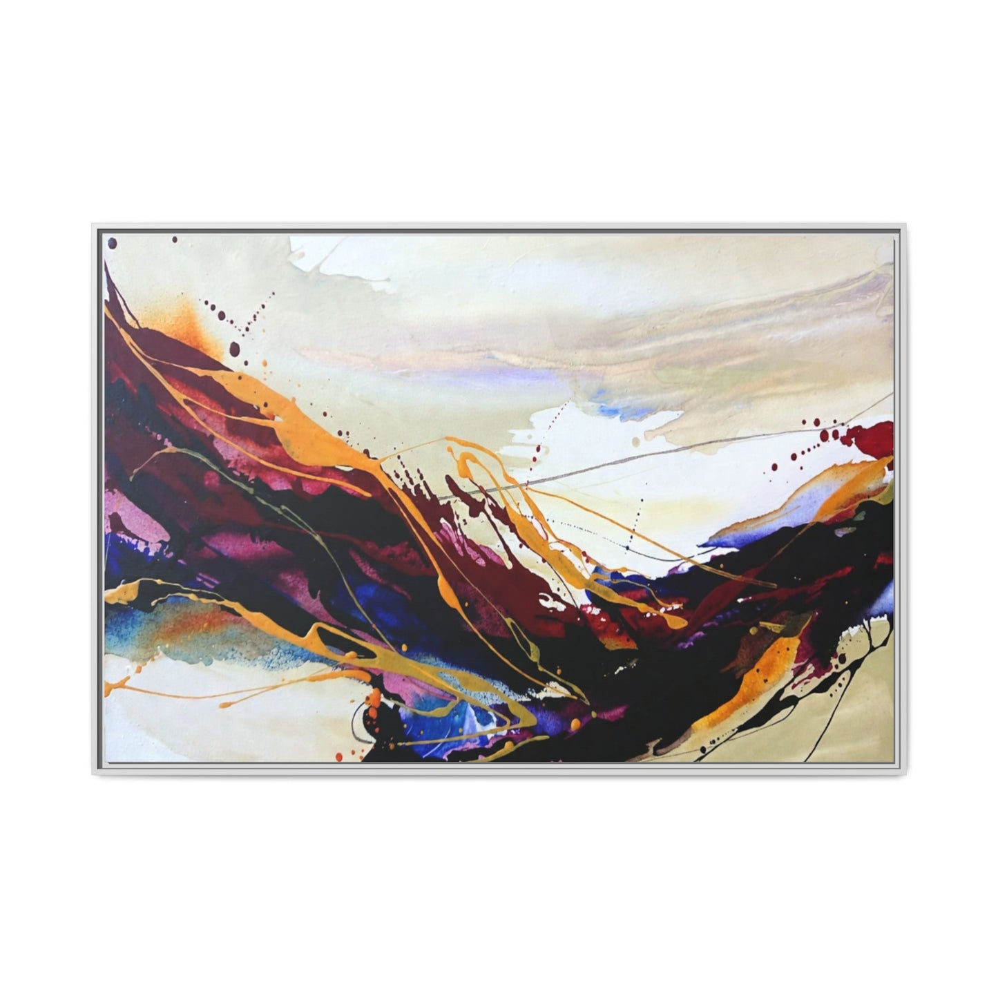 Abstract Flow Matte Canvas Framed Wall Art