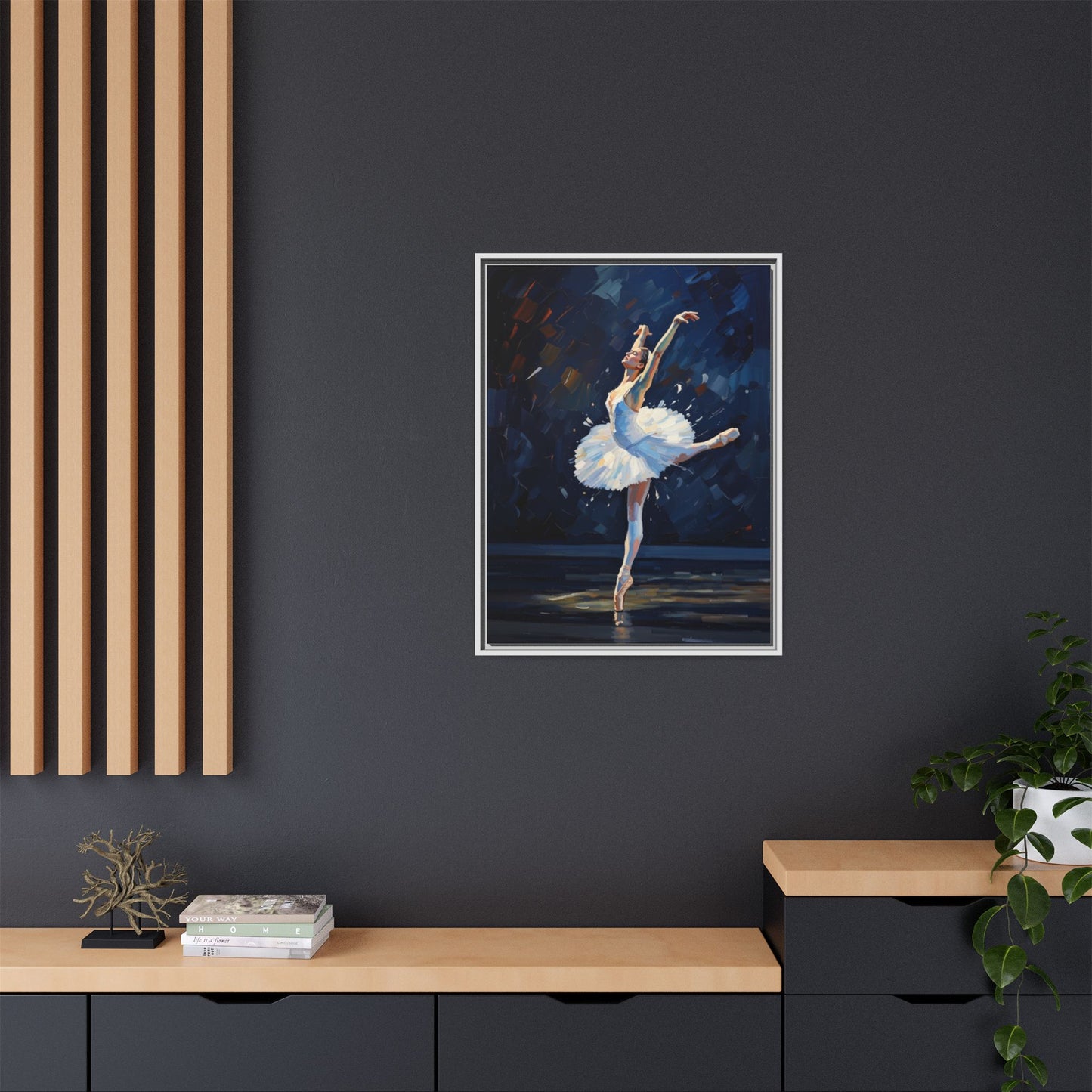 Ballerina Ballet Canvas Print — Framed Matte Wall Art