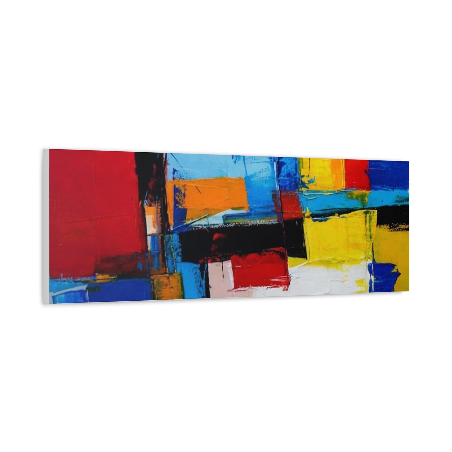 Abstract Color Block Canvas Print — Modern Geometric Wall Art