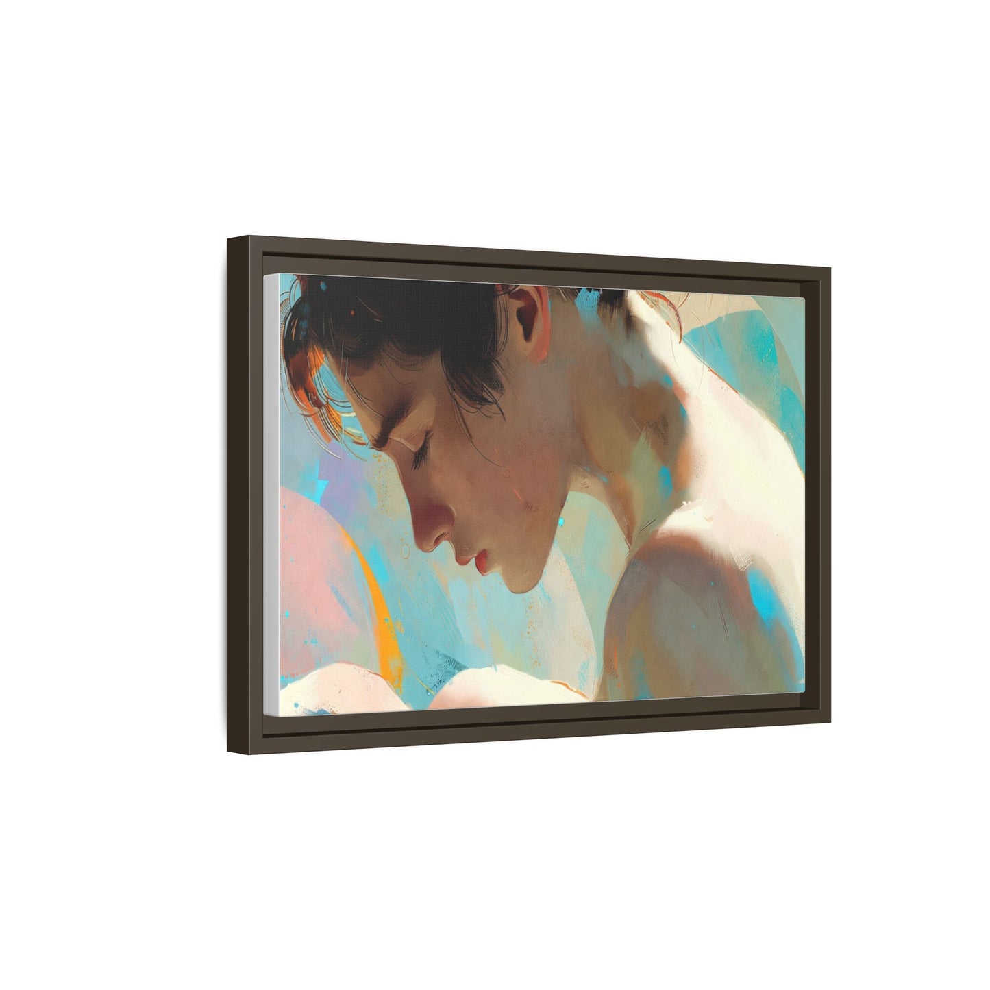 Framed Matte Canvas Print — Dreamy Portrait Art (Multi‑Color)