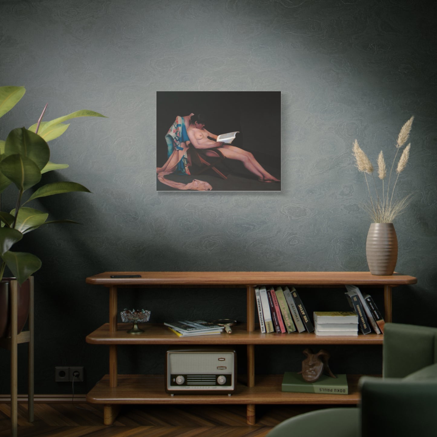 The reading girl by Theodore Roussel Matte Canvas Wall Art Print