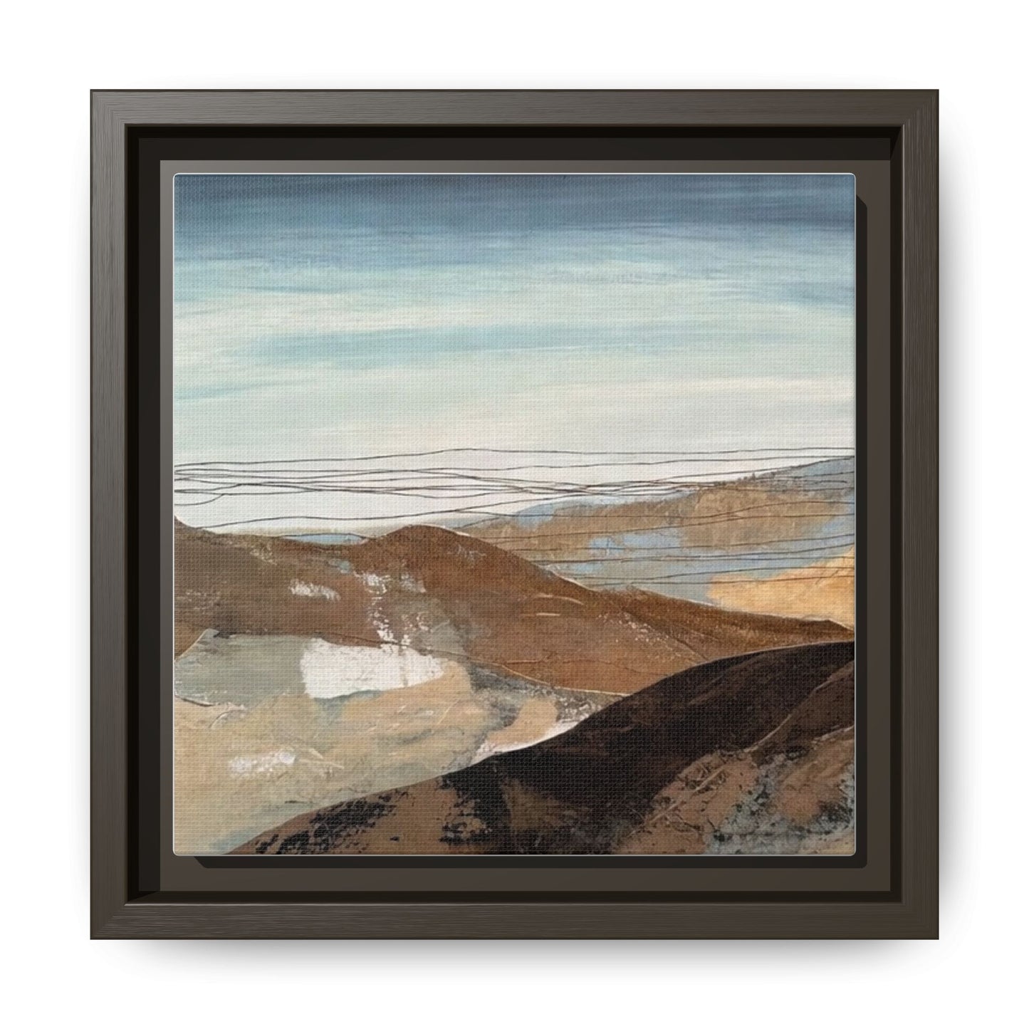 Framed Matte Canvas Art — Serene Abstract Landscape
