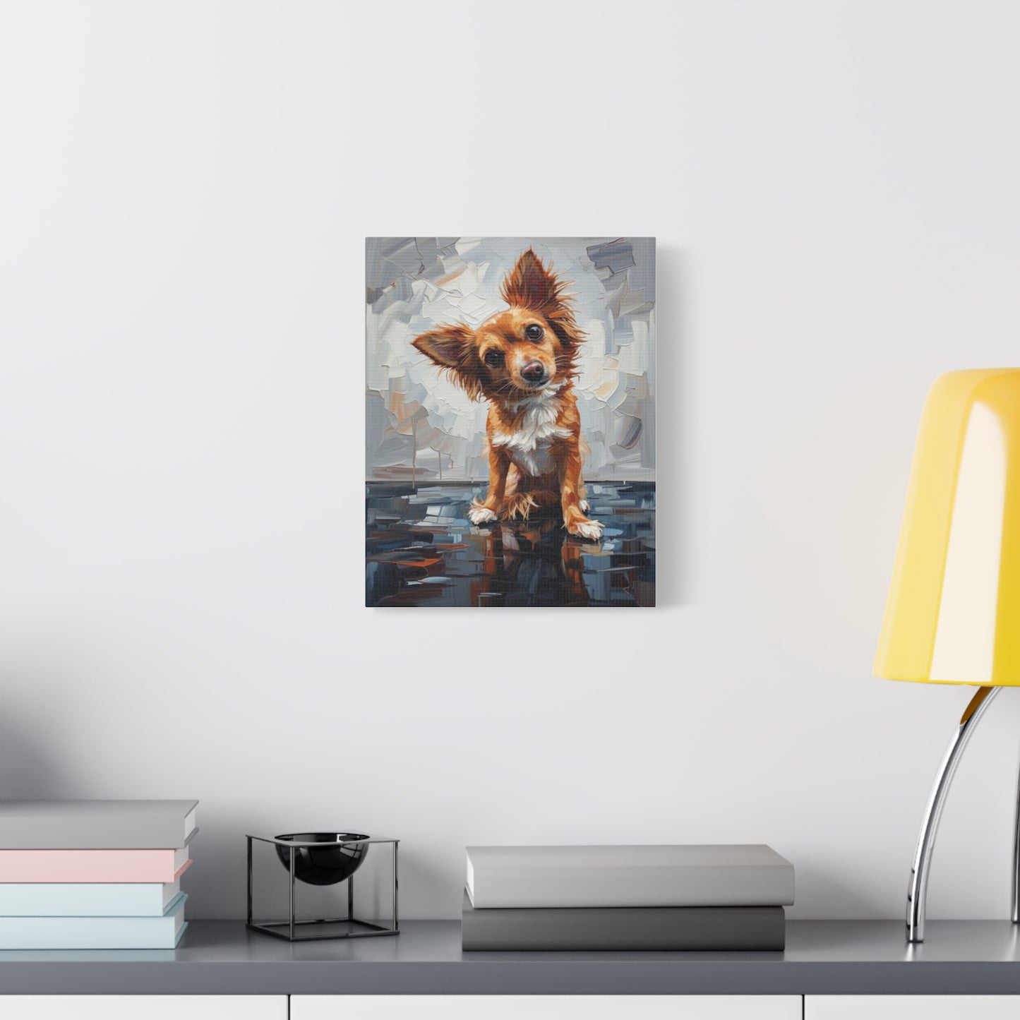 Charming Chihuahua Canvas Print — Whimsical Dog Portrait Wall Art