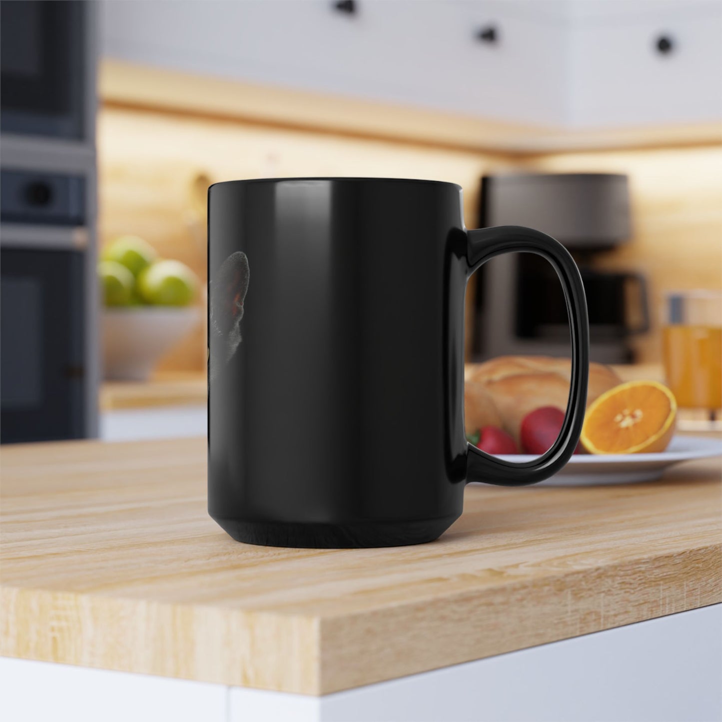 Black Cat Portrait Mug — Gothic Coffee Cup for Cat Lovers (11oz/15oz)