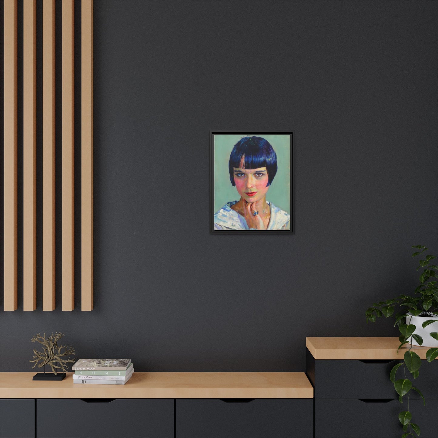Framed Matte Canvas Portrait Print — Vintage Flapper Woman