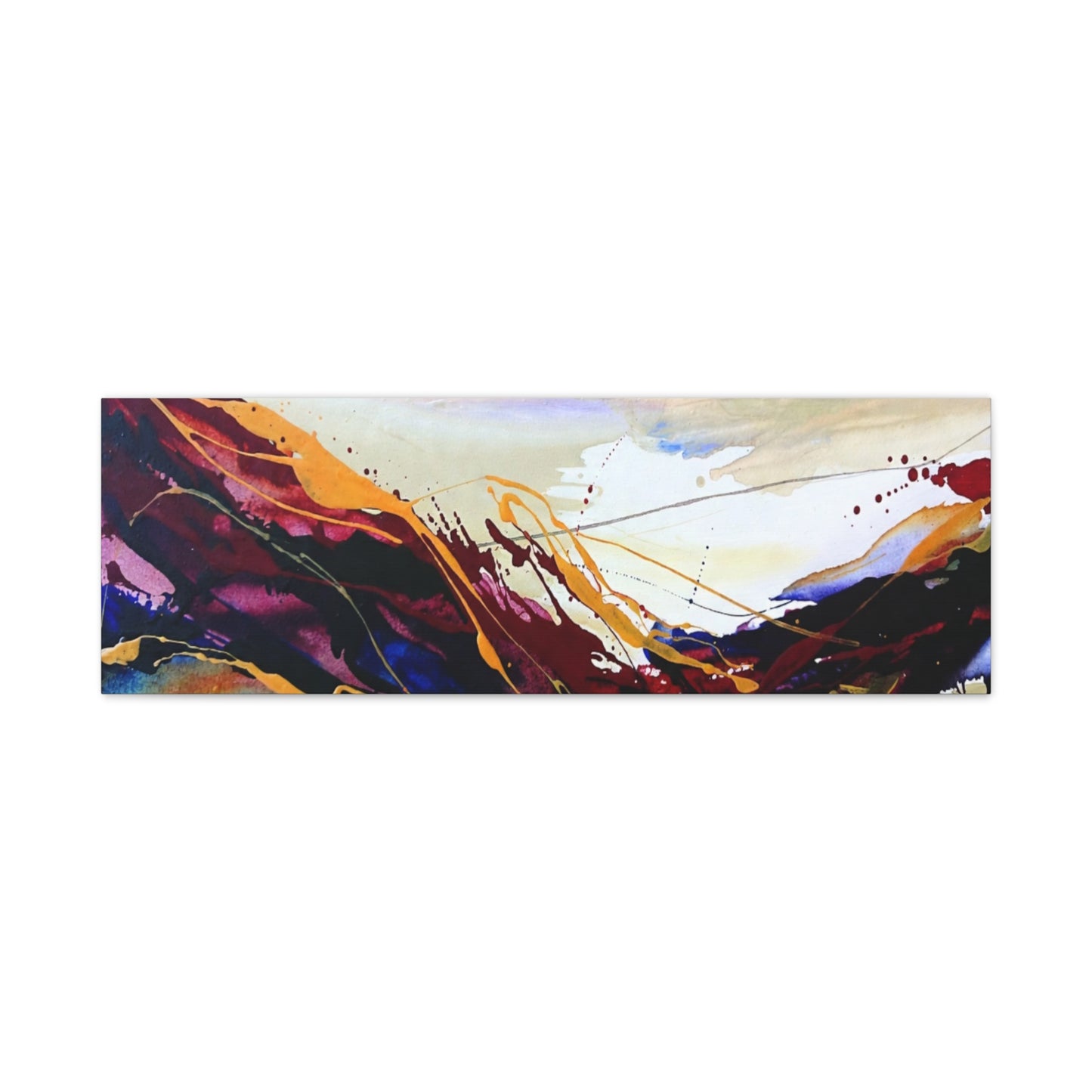 Abstract Color Flow Matte Stretched Canvas – Vibrant Modern Wall Art