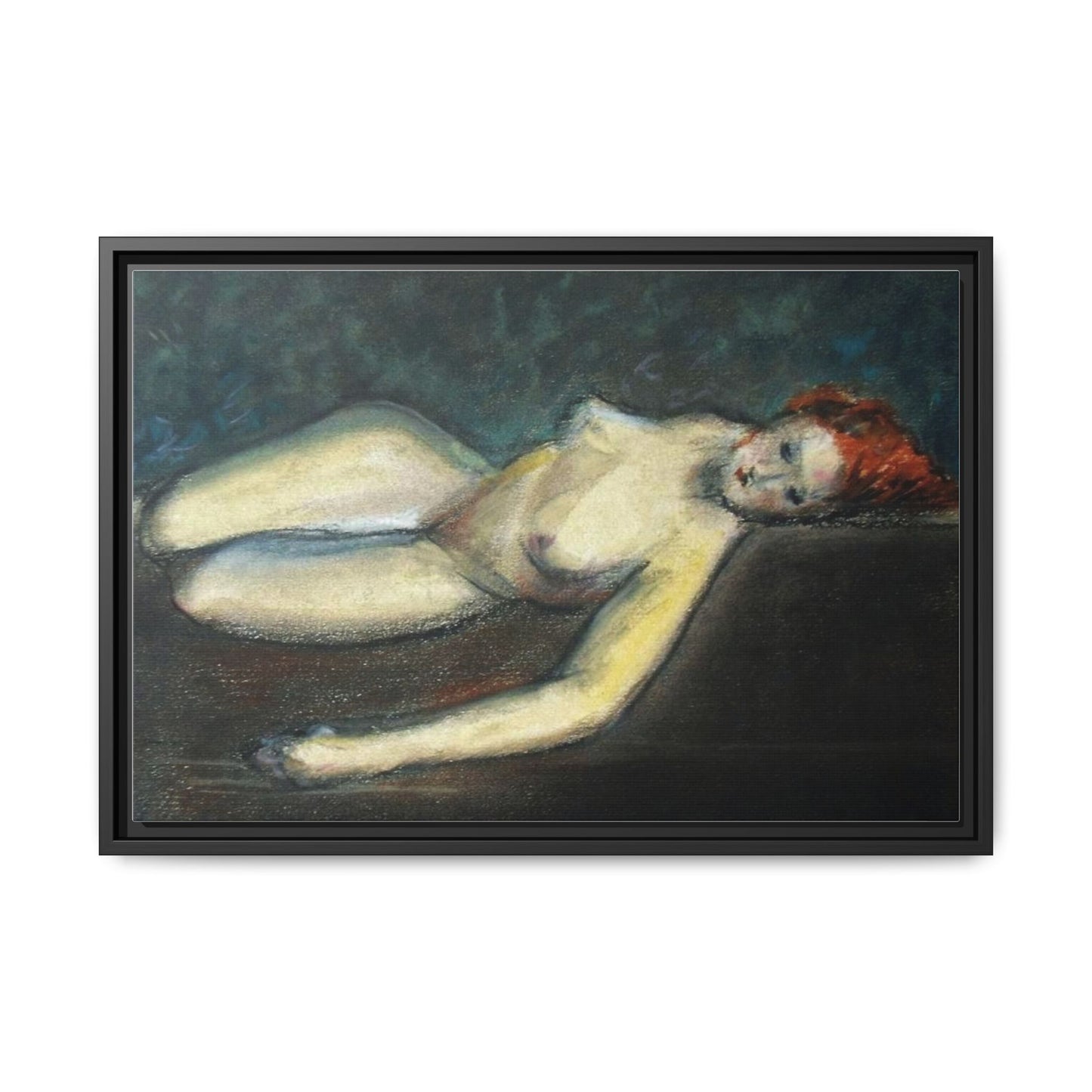 Lying nude by Paul Gosselin Framed Matte Canvas Wall Art Print