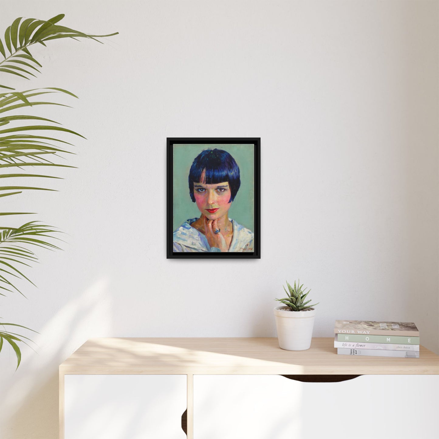 Framed Matte Canvas Portrait Print — Vintage Flapper Woman