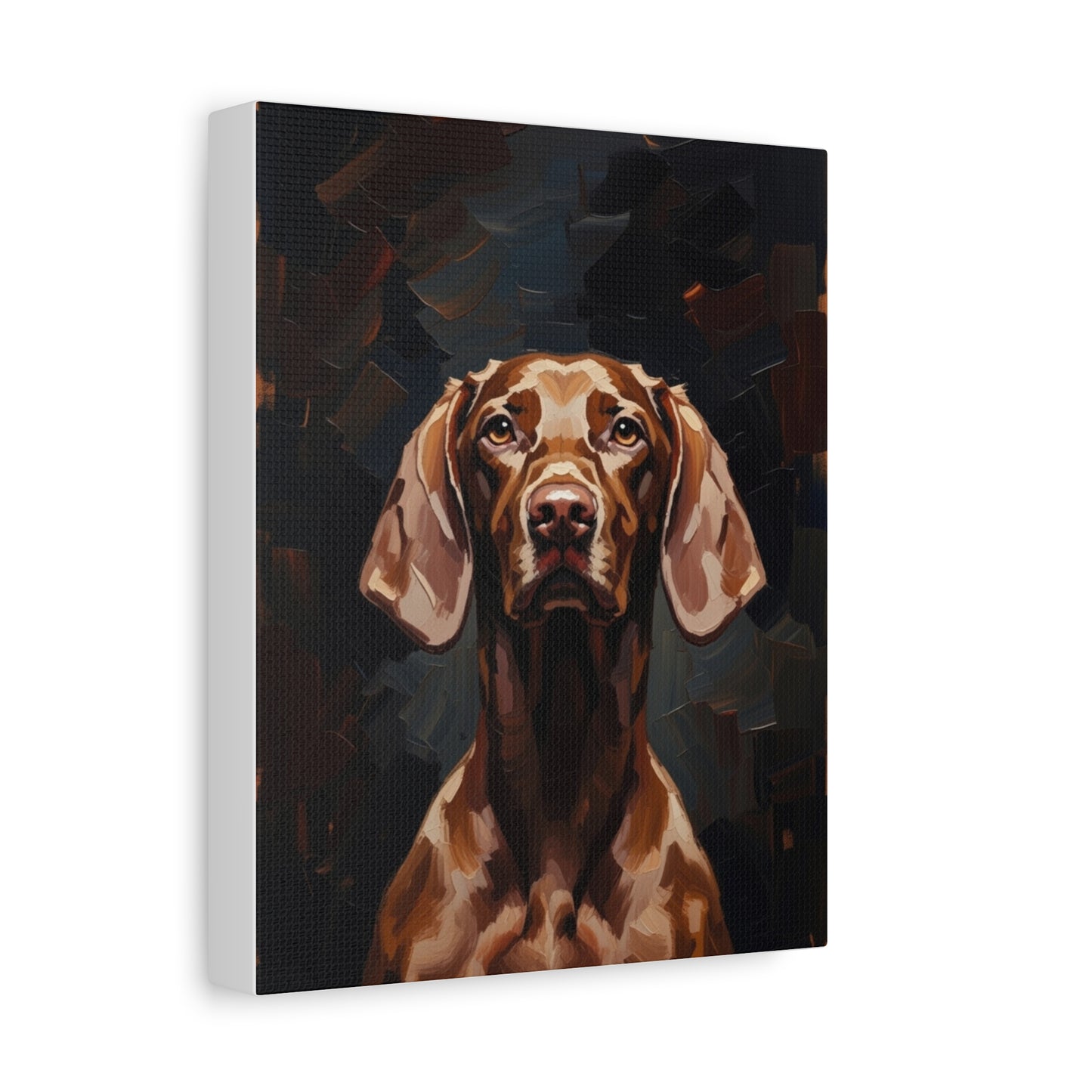 Chocolate Vizsla Canvas Wall Art — Matte Stretched Dog Portrait