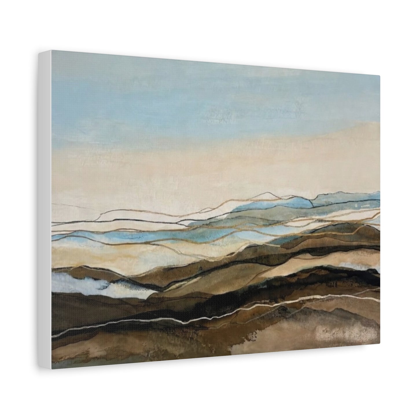 Abstract Coastal Landscape Matte Canvas – Stretched Wall Art