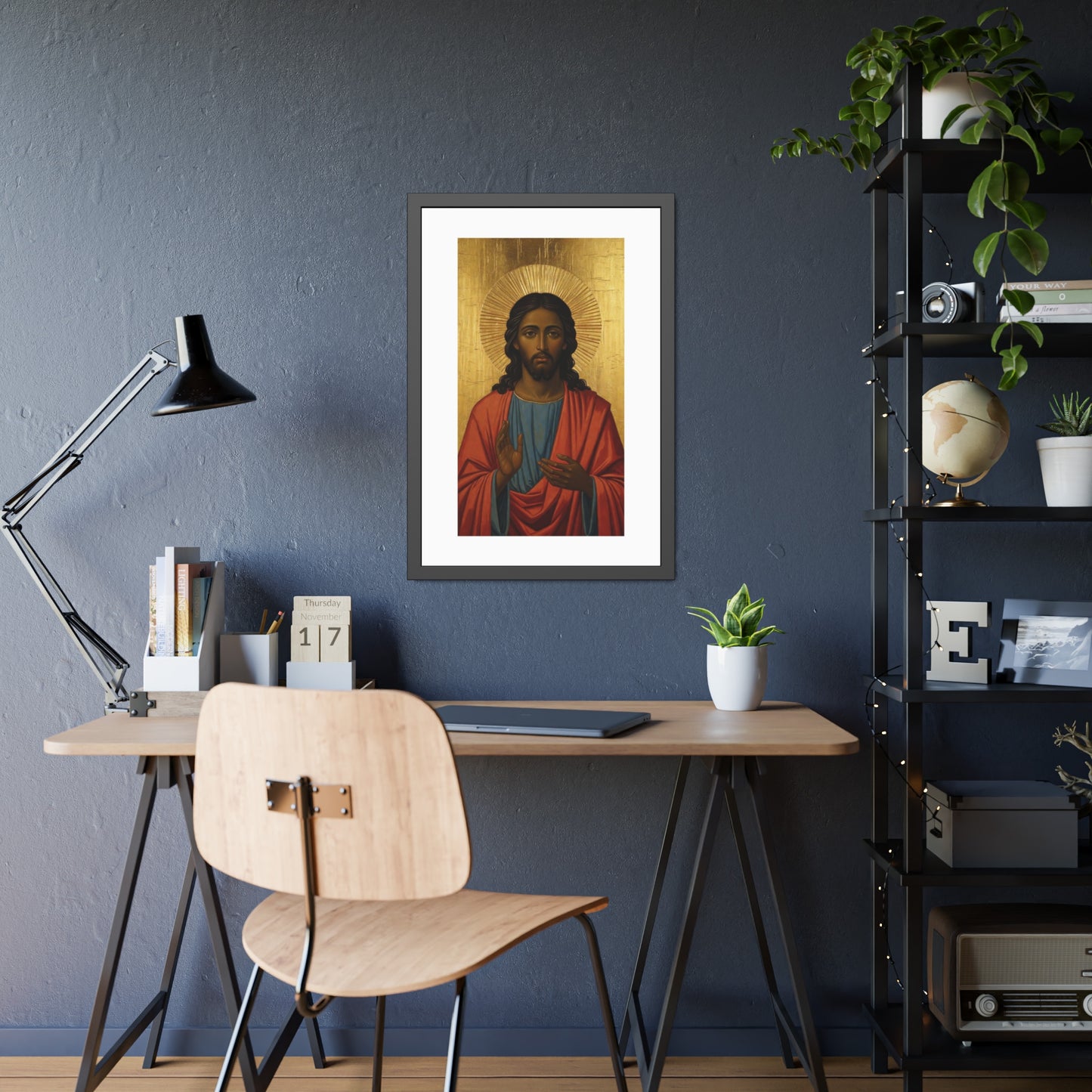 Religious Art Poster — Icon of Christ Framed Paper Print