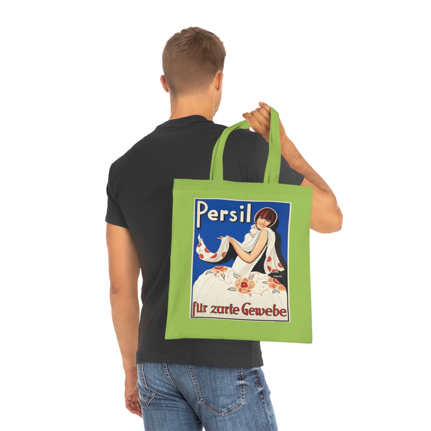 Vintage Persil Poster Cotton Tote — Retro Laundry Advertising Graphic Bag