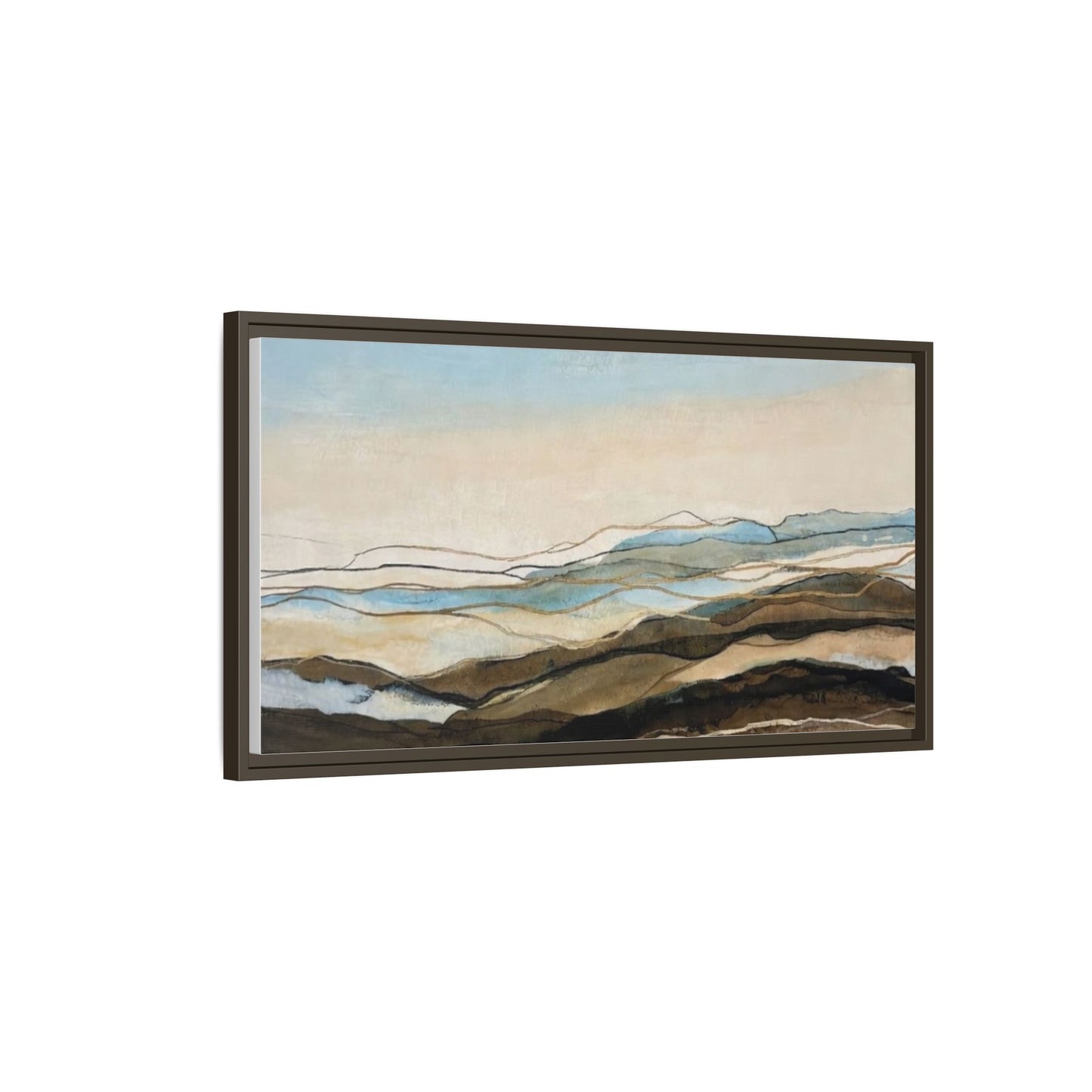 Framed Matte Canvas Print — Abstract Coastal Landscape Wall Art