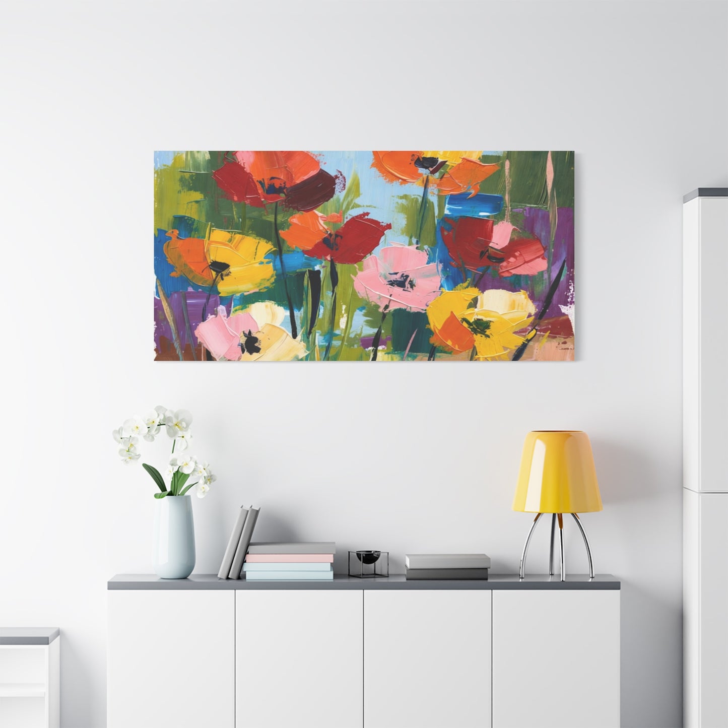 Colorful Abstract Floral Canvas Wall Art — Matte Stretched 1.25"
