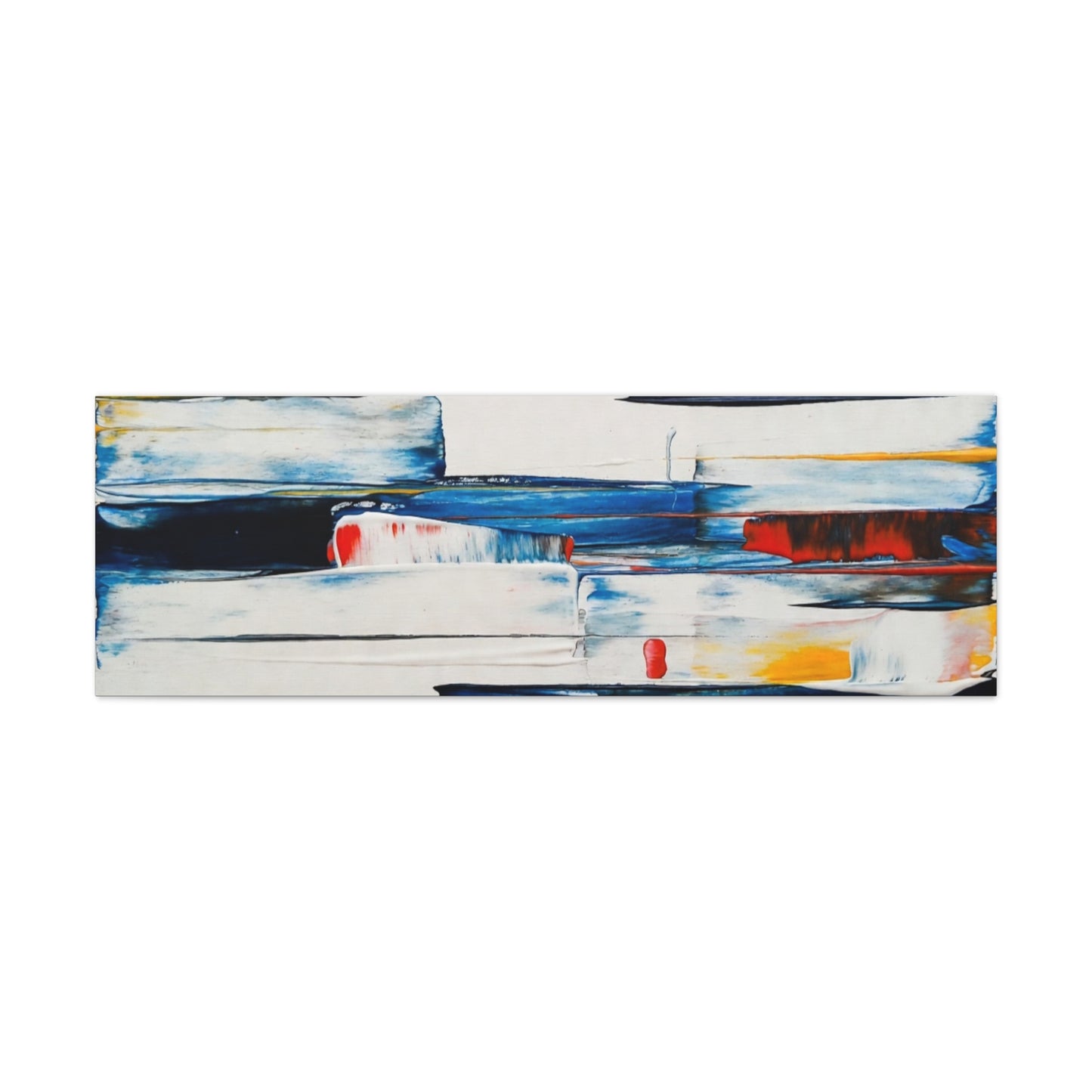 Abstract Blue Brushstroke Canvas Wall Art — Modern Stretched Matte Canvas