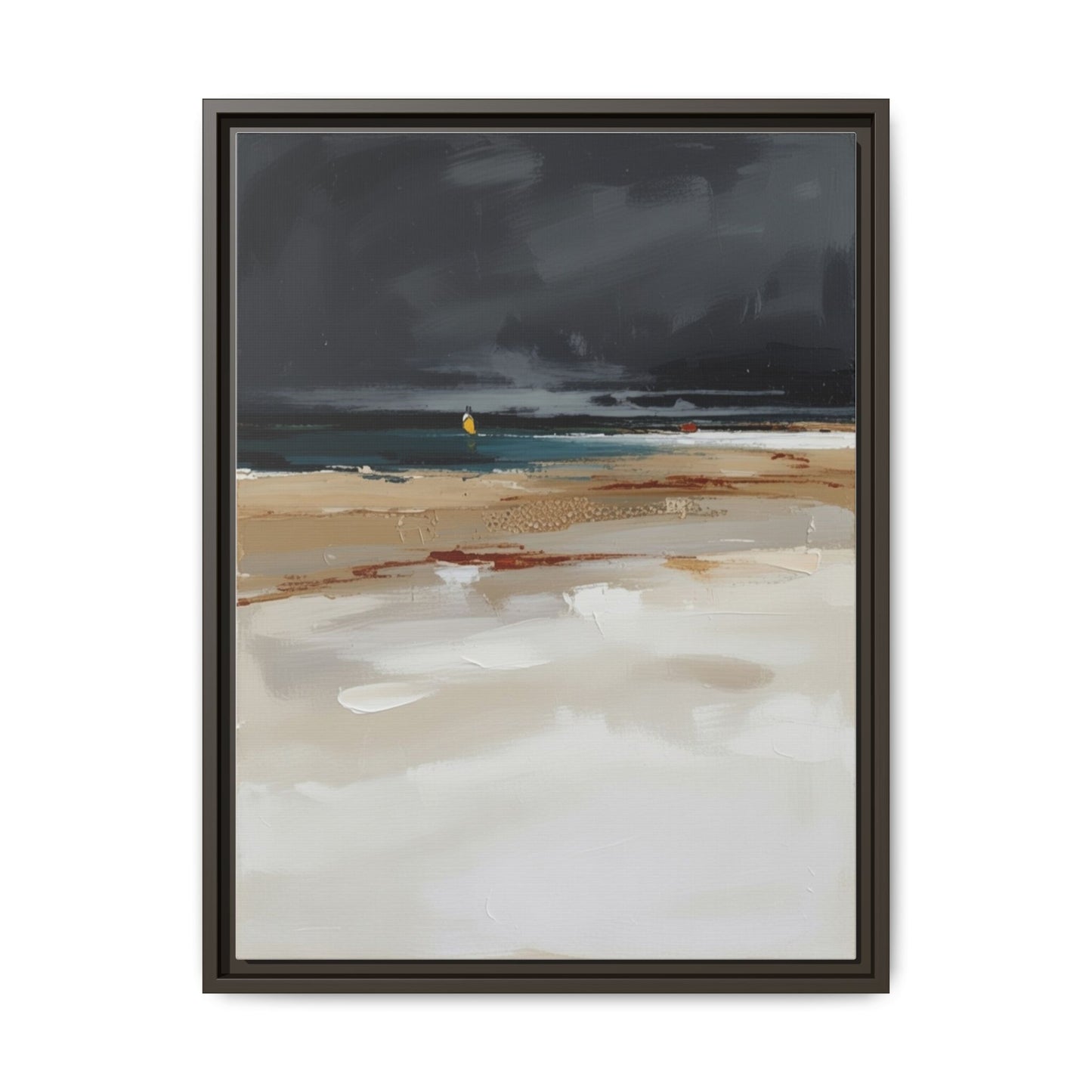 Framed Matte Canvas Beachscape Art Print — Coastal Abstract Wall Decor