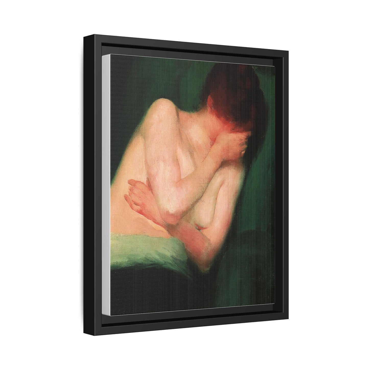 Female Nude by János Vaszary Framed Matte Canvas Wall Art Print