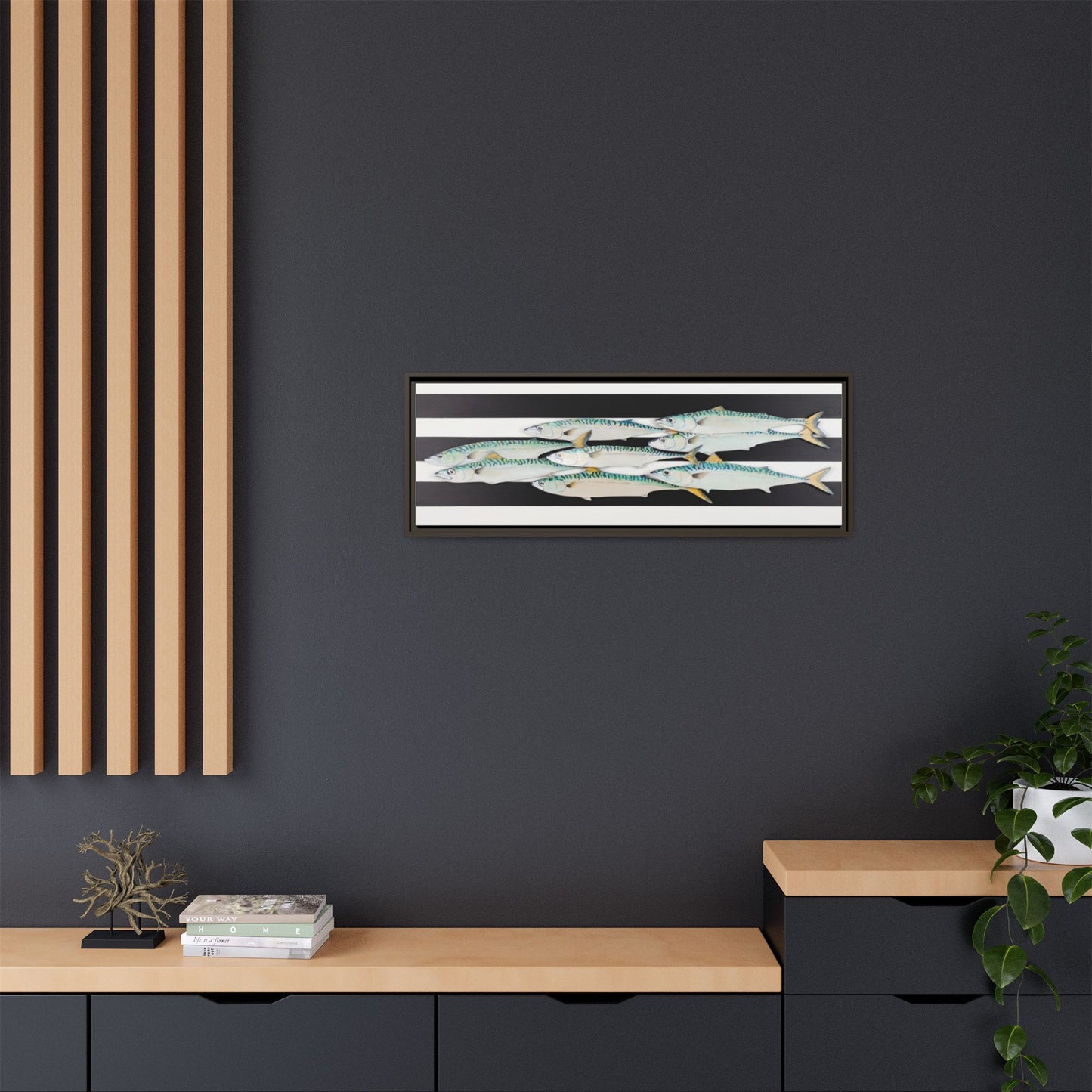 Striped Mackerel Canvas Print — Framed Matte Fish Wall Art