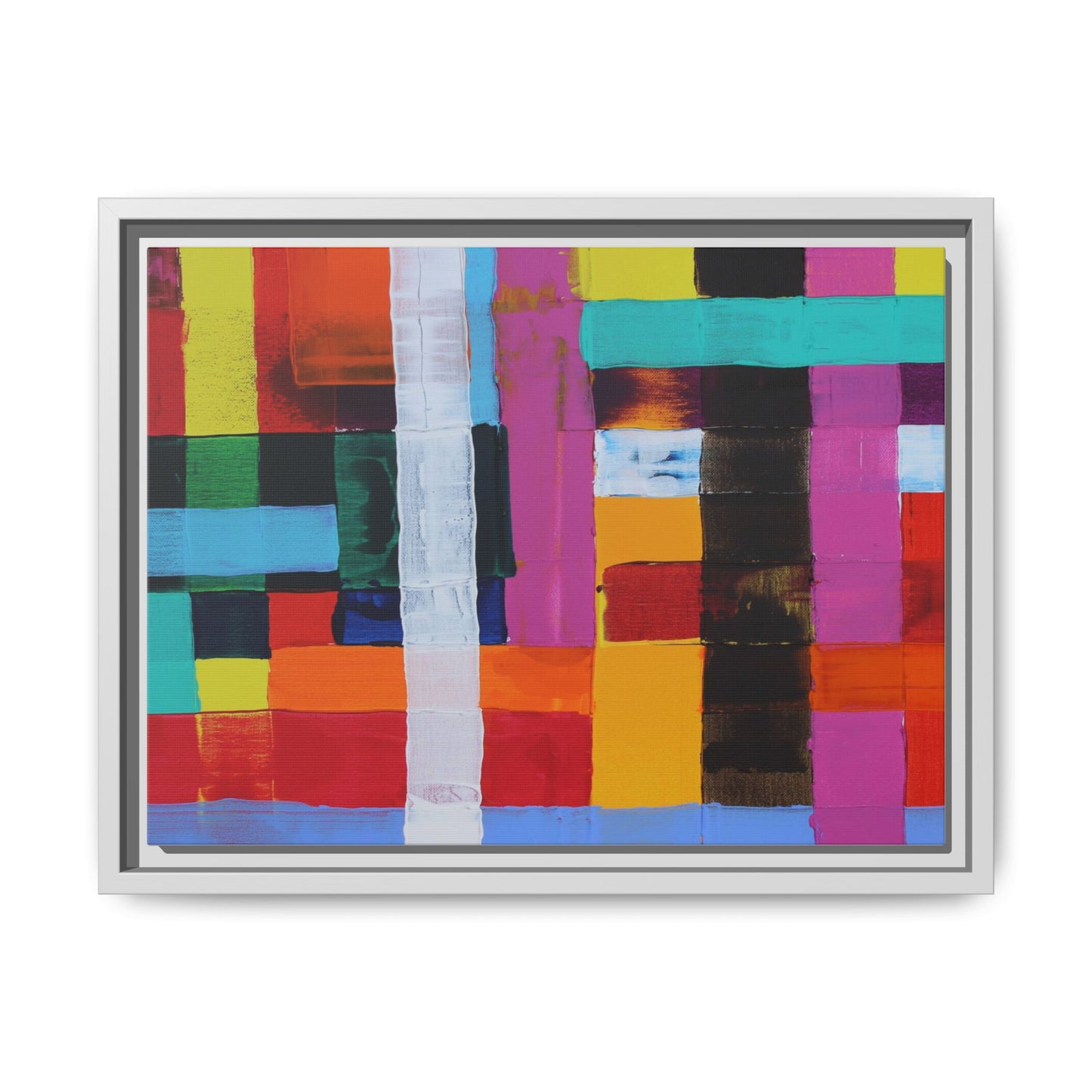 Farbfeld Malerei (Acryl) by Unknown Artist Matte Framed Canvas Wall Art Print
