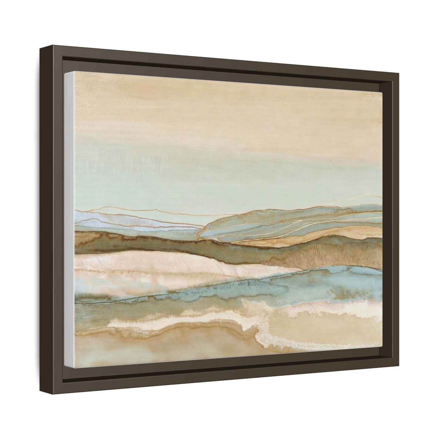 Framed Matte Canvas Coastal Abstract Landscape Wall Art