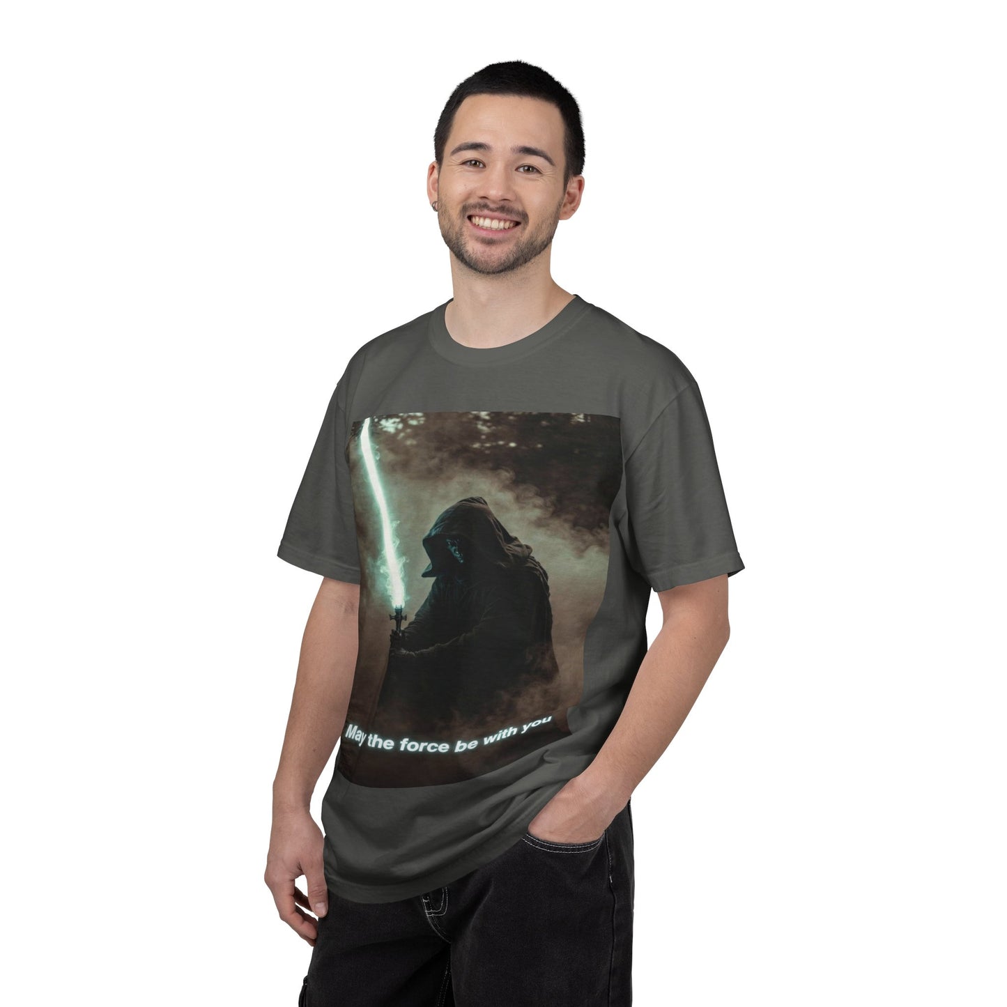 T-Shirt — 'May the force be with you' Lightsaber Sci‑Fi Graphic Tee