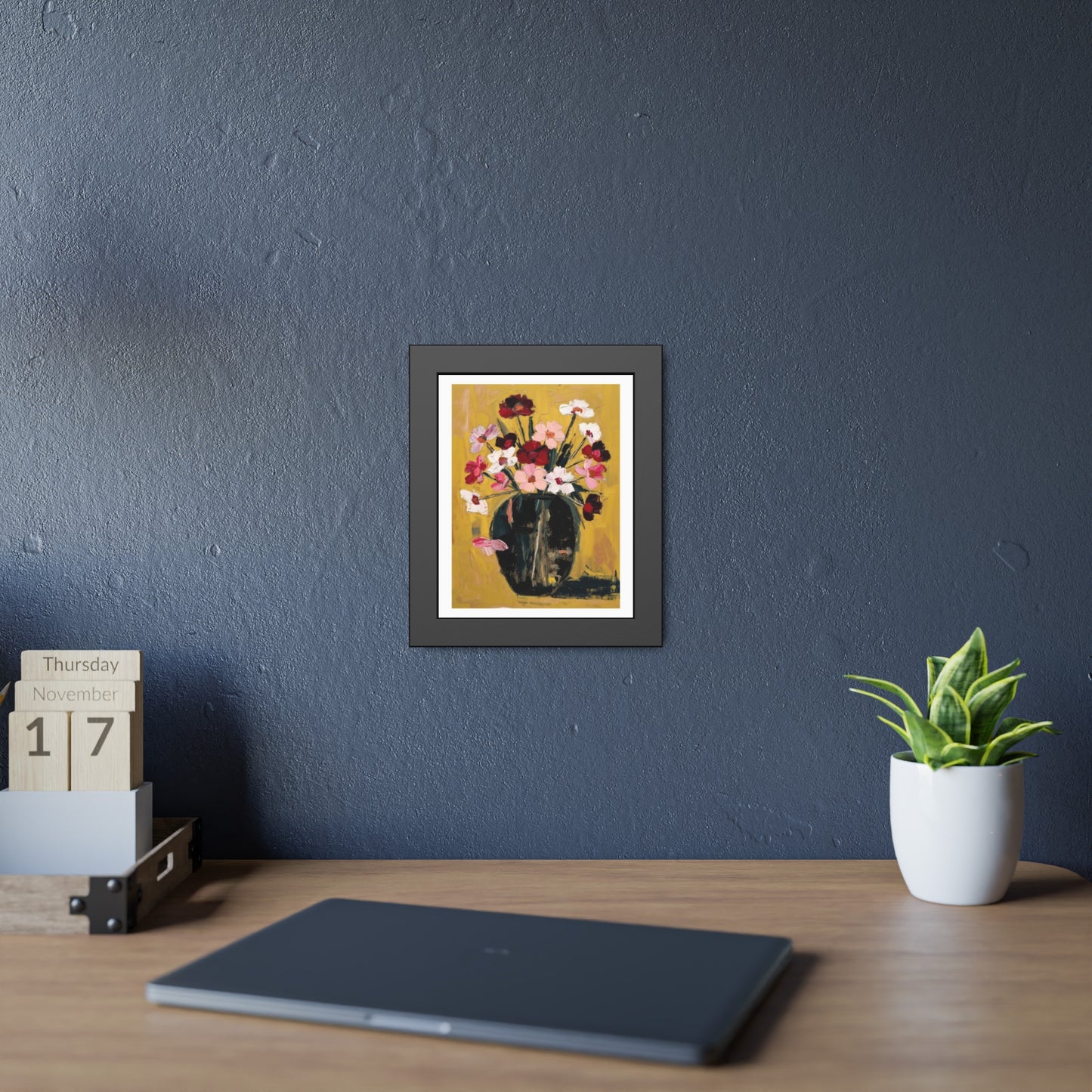 Framed Poster  Abstract Floral Vase Art Print