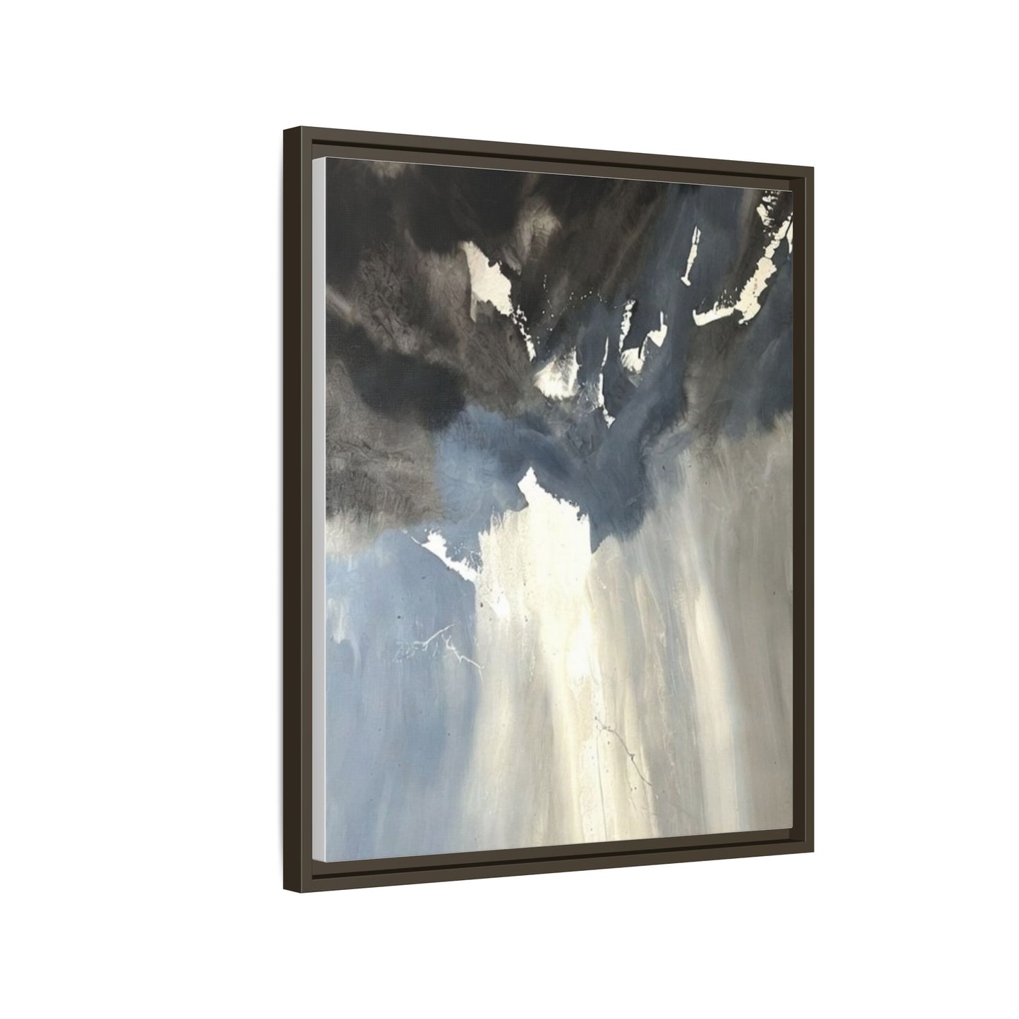 Framed Matte Canvas Art — Moody Abstract Sky Painting