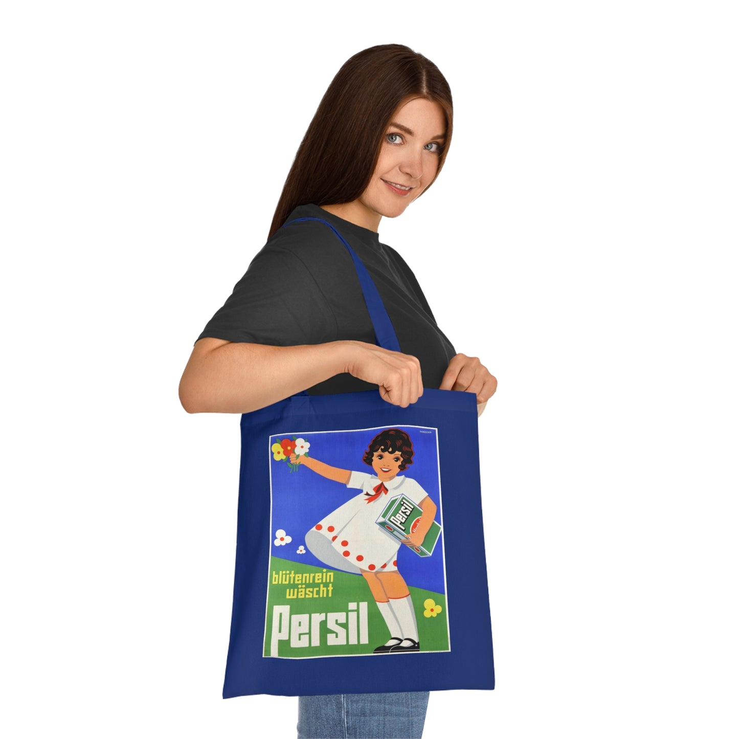 Persil Vintage Ad Tote Bag — Retro Flower Girl Laundry Graphic Cotton Tote