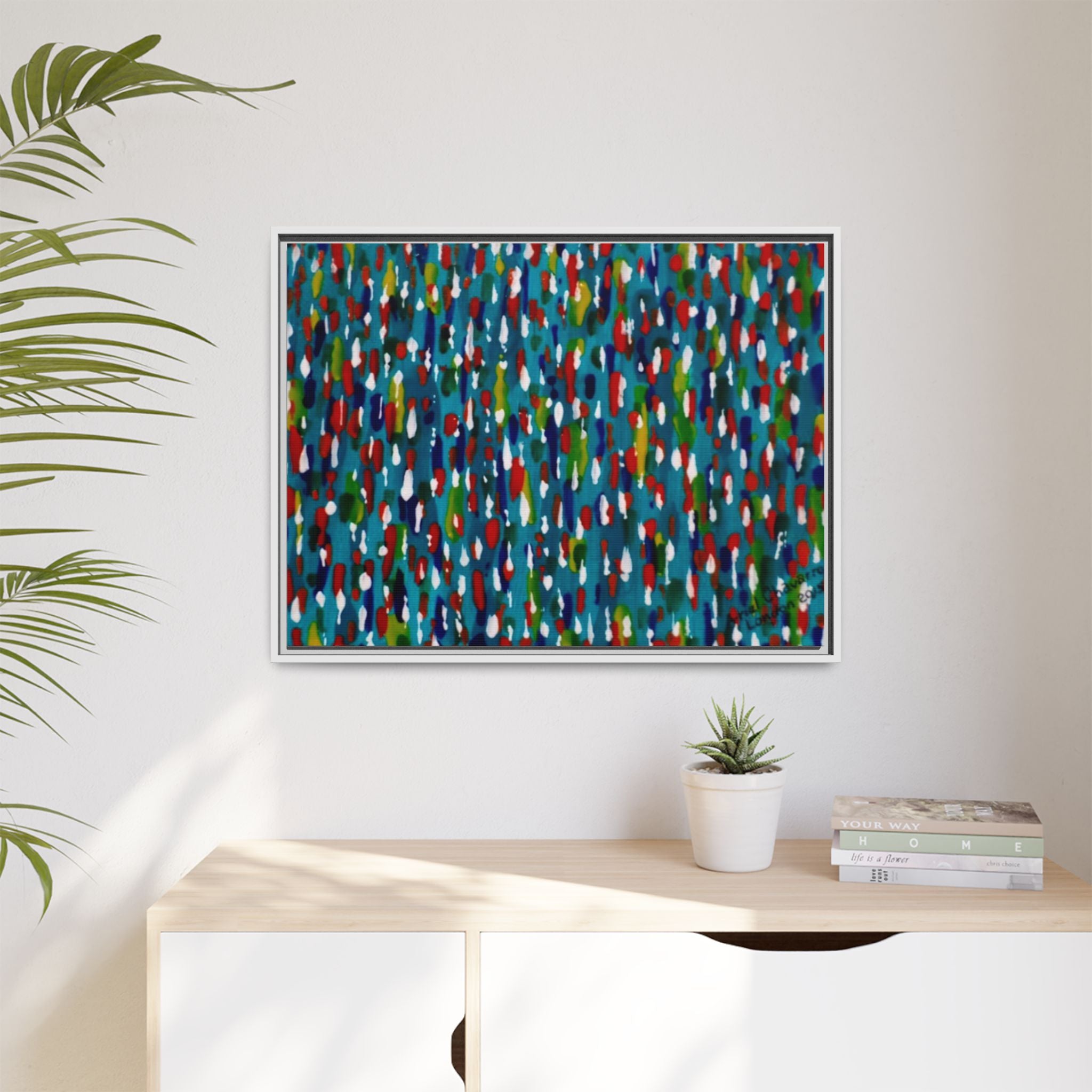 Colours Of The Soul Reflecting On Water by Ariel Chavarro Avila Matte Canvas Framed Art