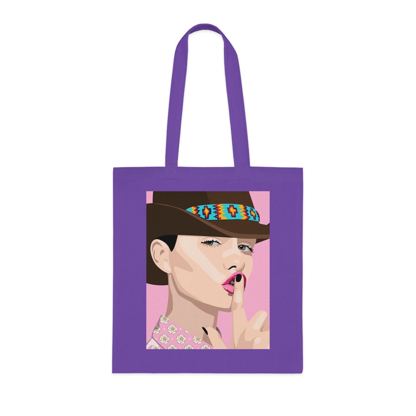 Pop Art Woman Tote Bag — Stylish Retro Portrait Cotton Shopper