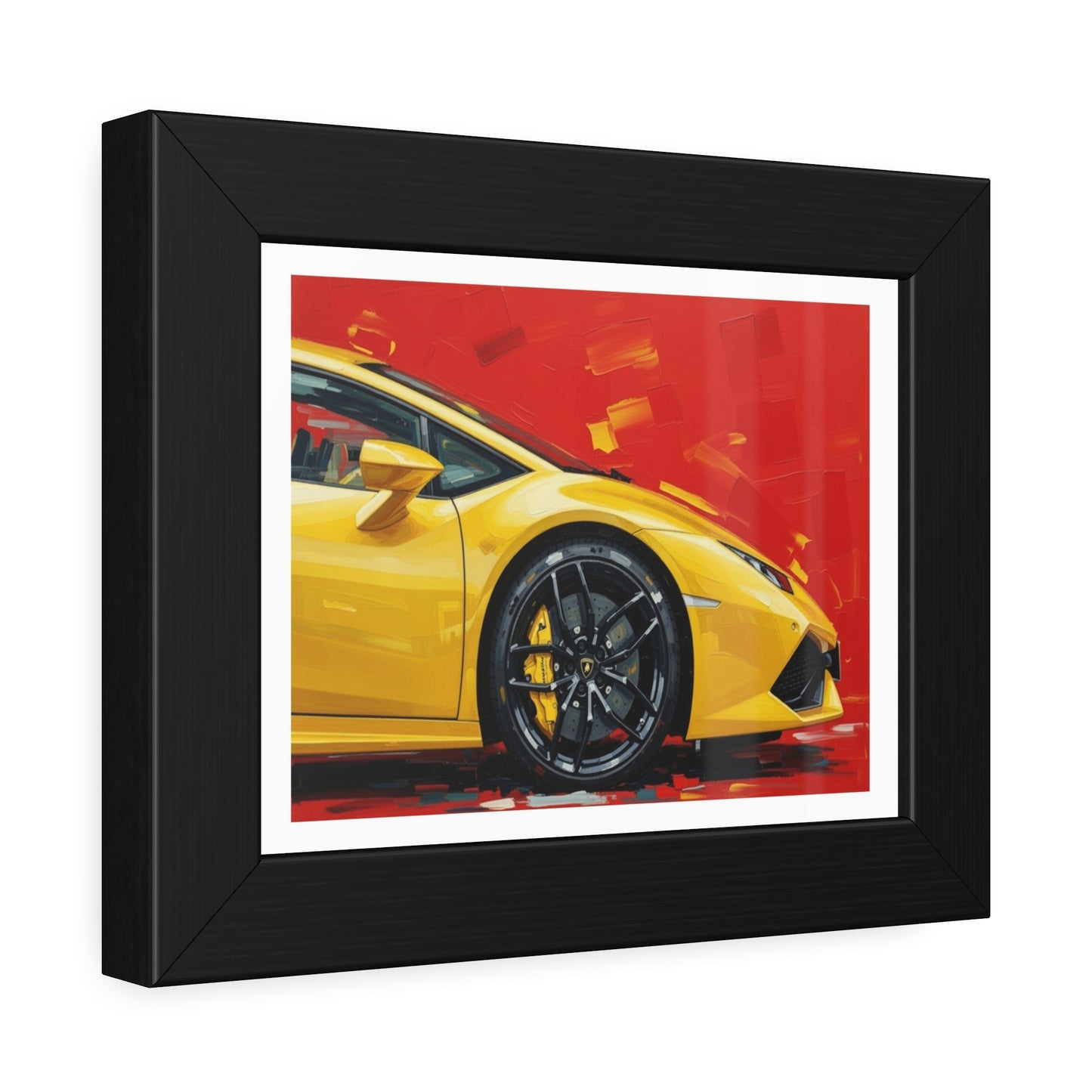 Yellow Sports Car Framed Poster — Modern Automotive Wall Art