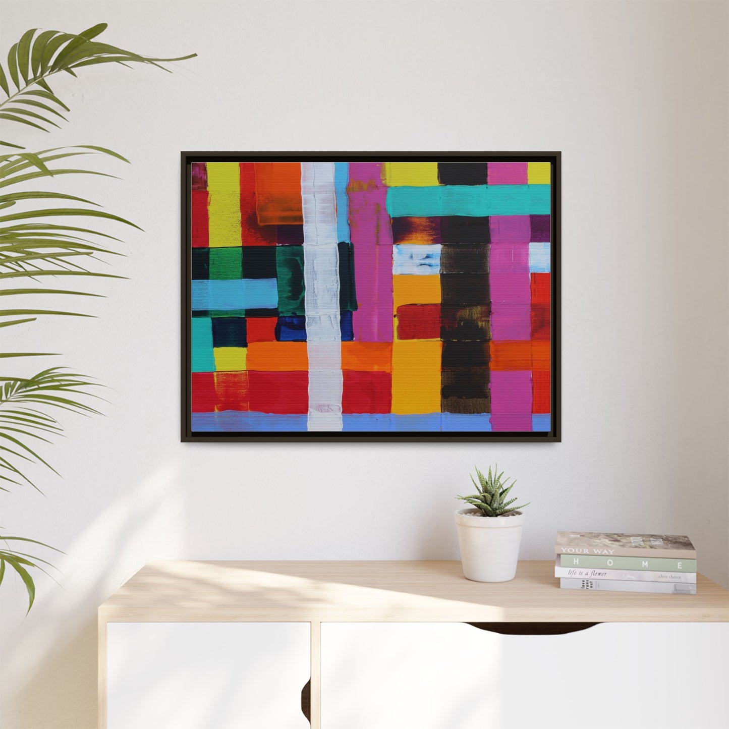 Farbfeld Malerei (Acryl) by Unknown Artist Matte Framed Canvas Wall Art Print