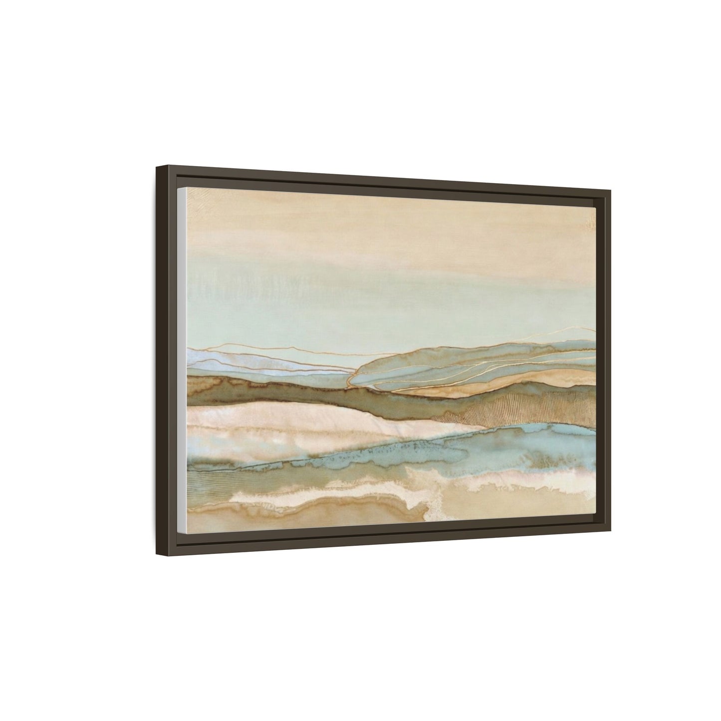 Framed Matte Canvas Coastal Abstract Landscape Wall Art