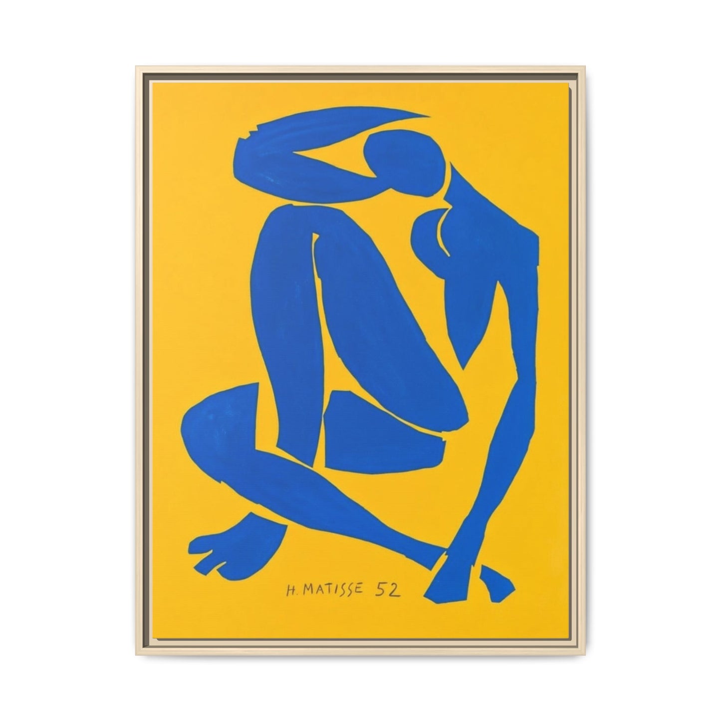 Abstract Blue Nude Matte Canvas Wall Art, Framed