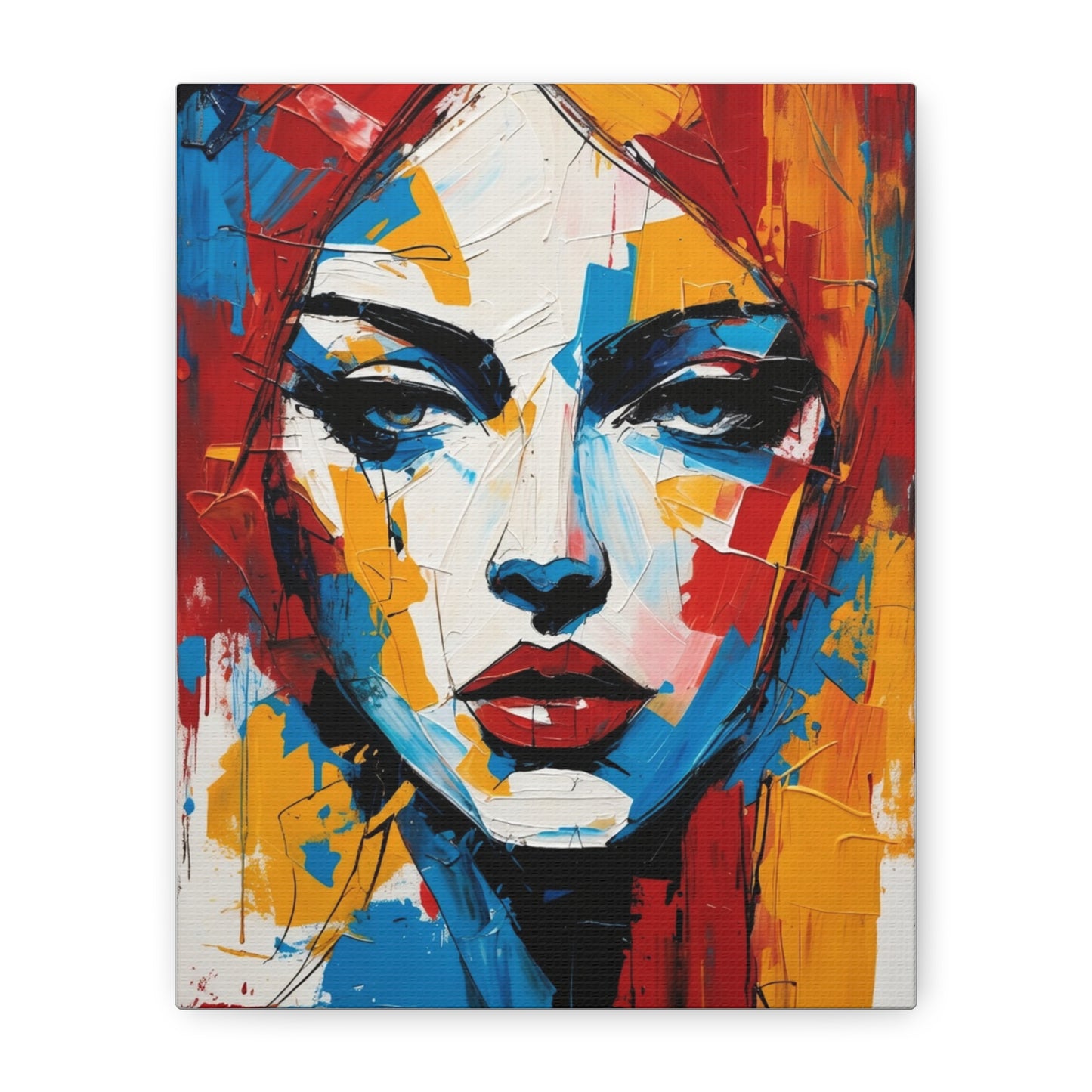 Abstract Portrait Canvas Print — Colorful Modern Woman Wall Art