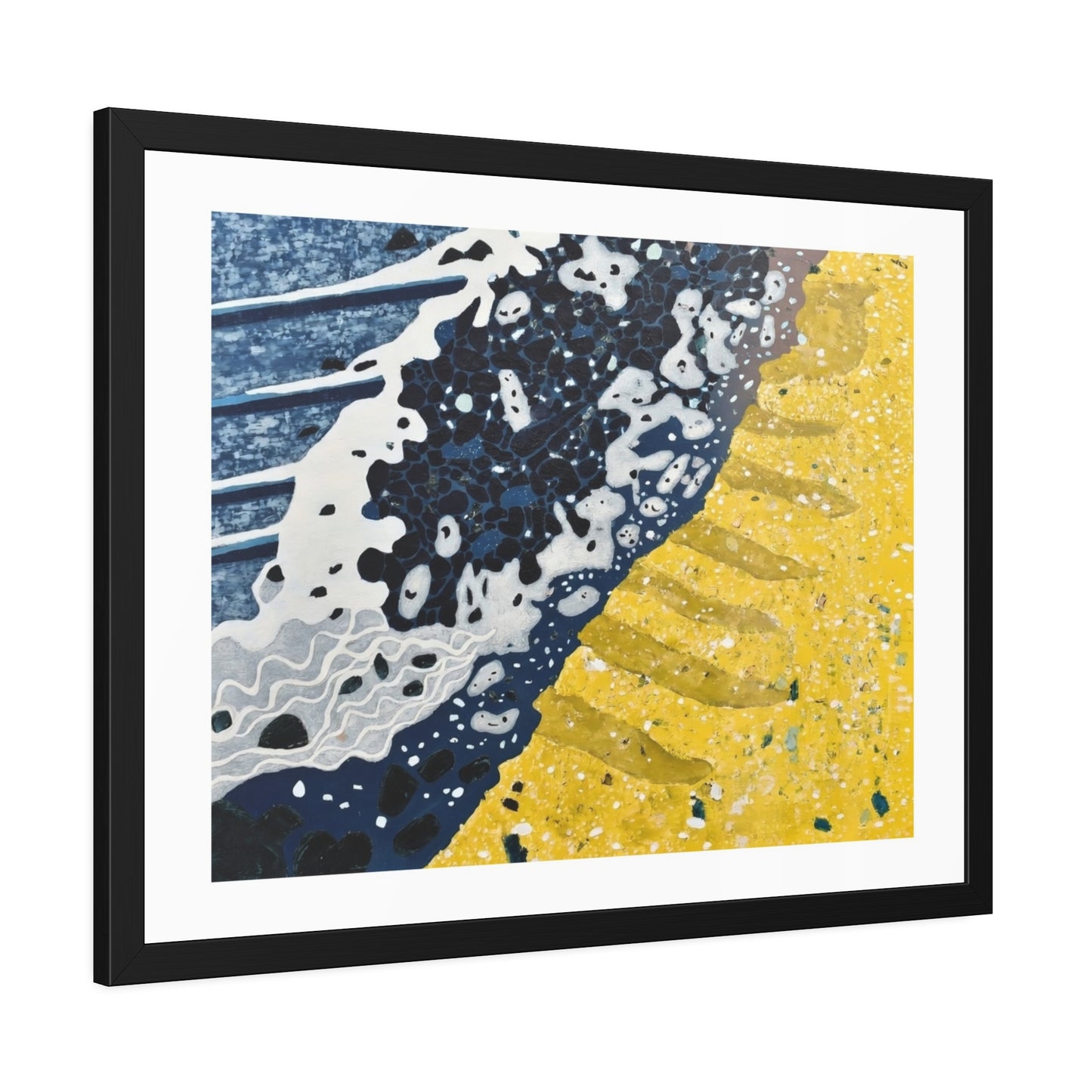 Coastal Wave Abstract — Framed Paper Poster