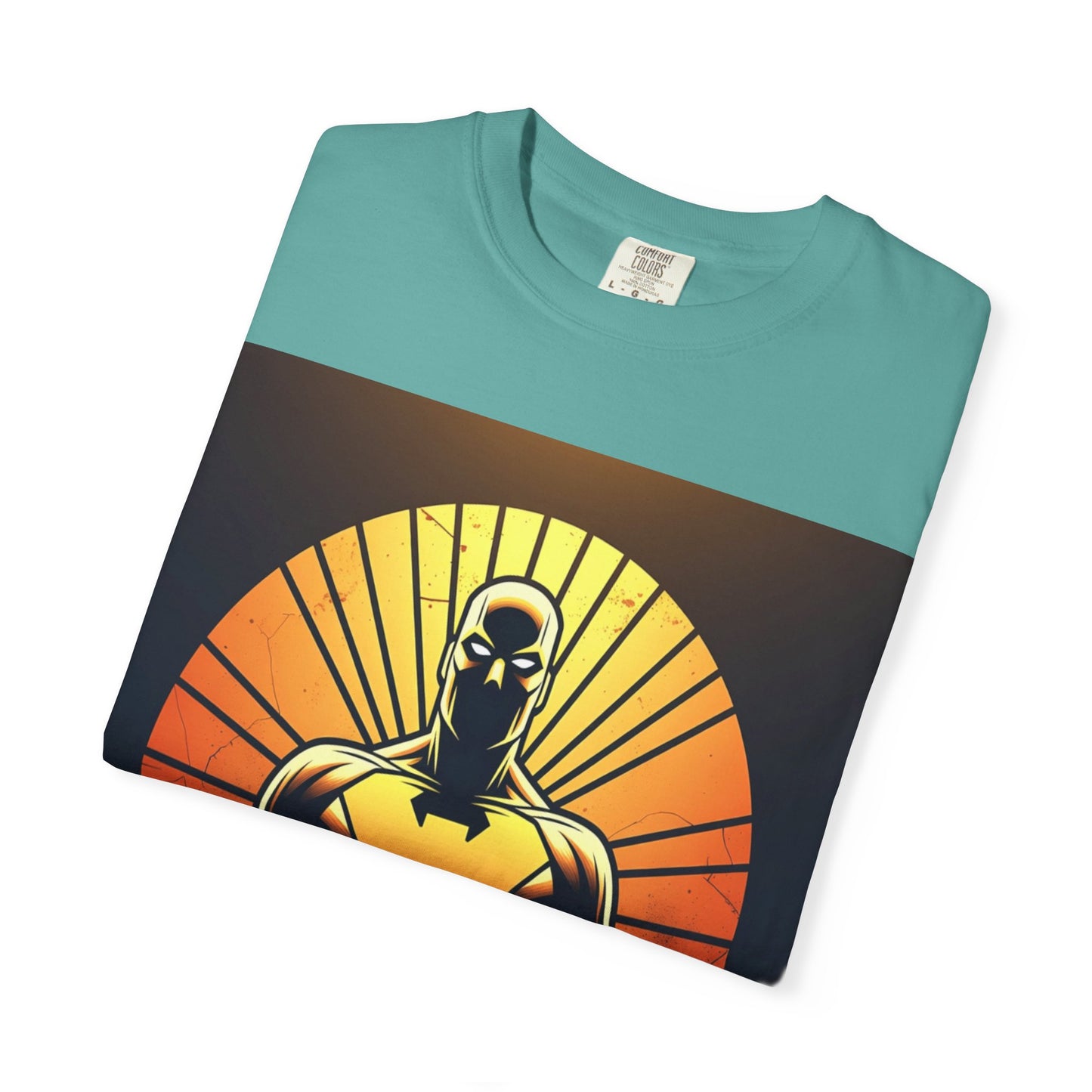 Superhero Sunrise T-Shirt — Bold Chest Emblem Graphic