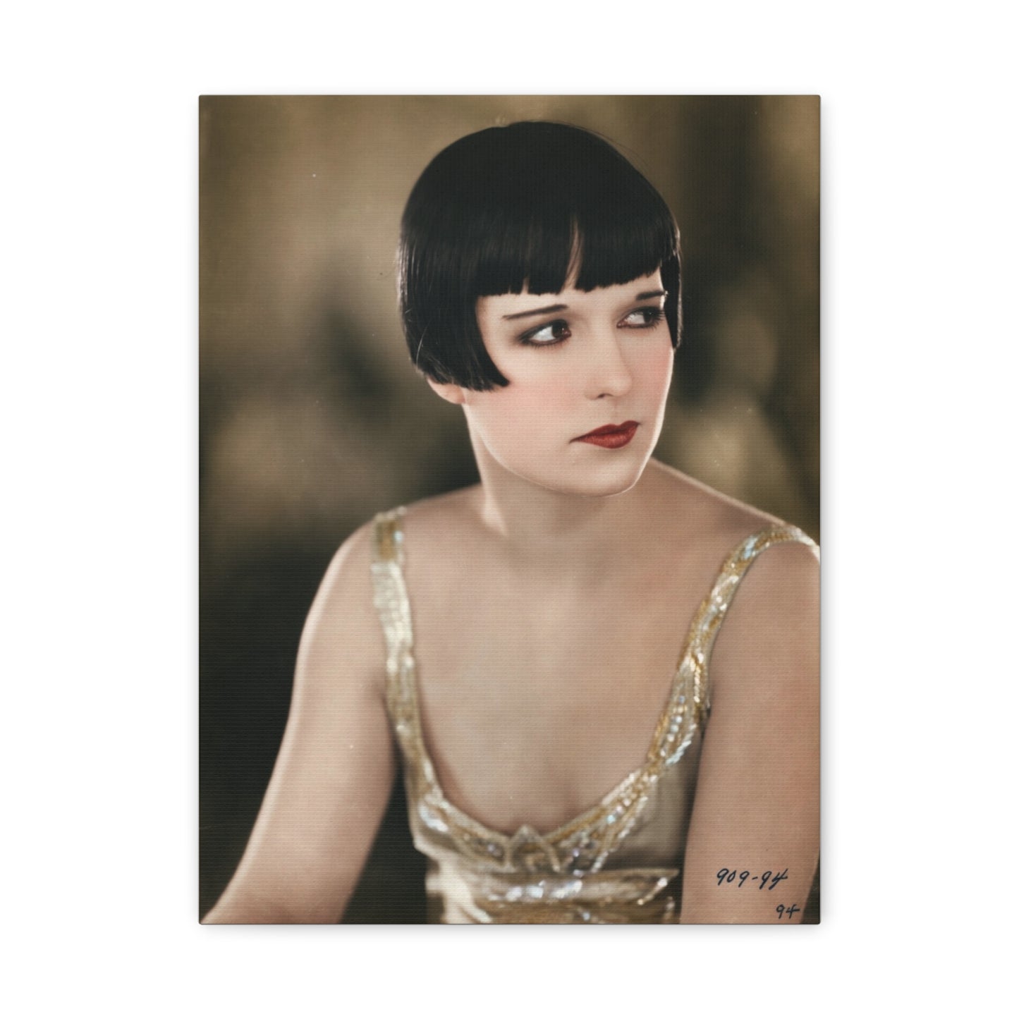 Vintage 1920s Louise Brooks Portrait Matte Canvas Print — Stretched Wall Art