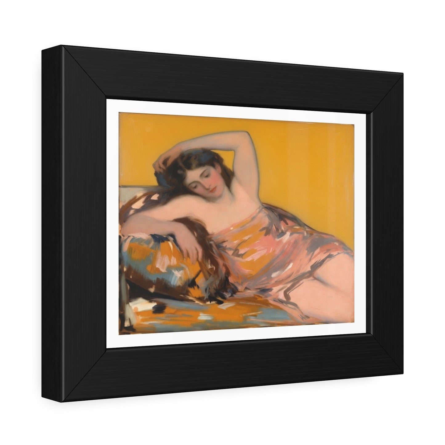 Framed Art Poster — Vintage Reclining Woman Print, Museum-Style Wall Art