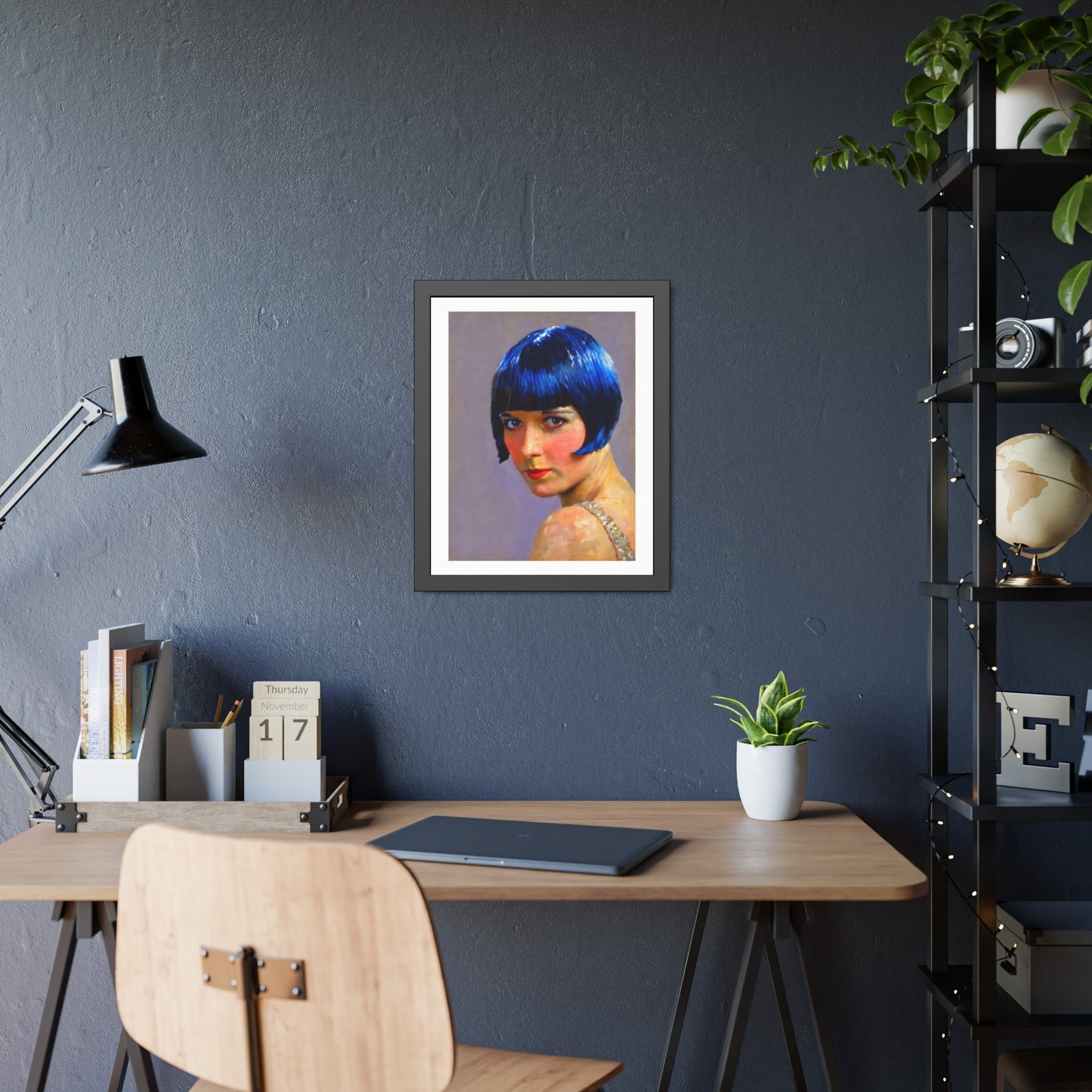 Blue Bob Portrait Framed Poster