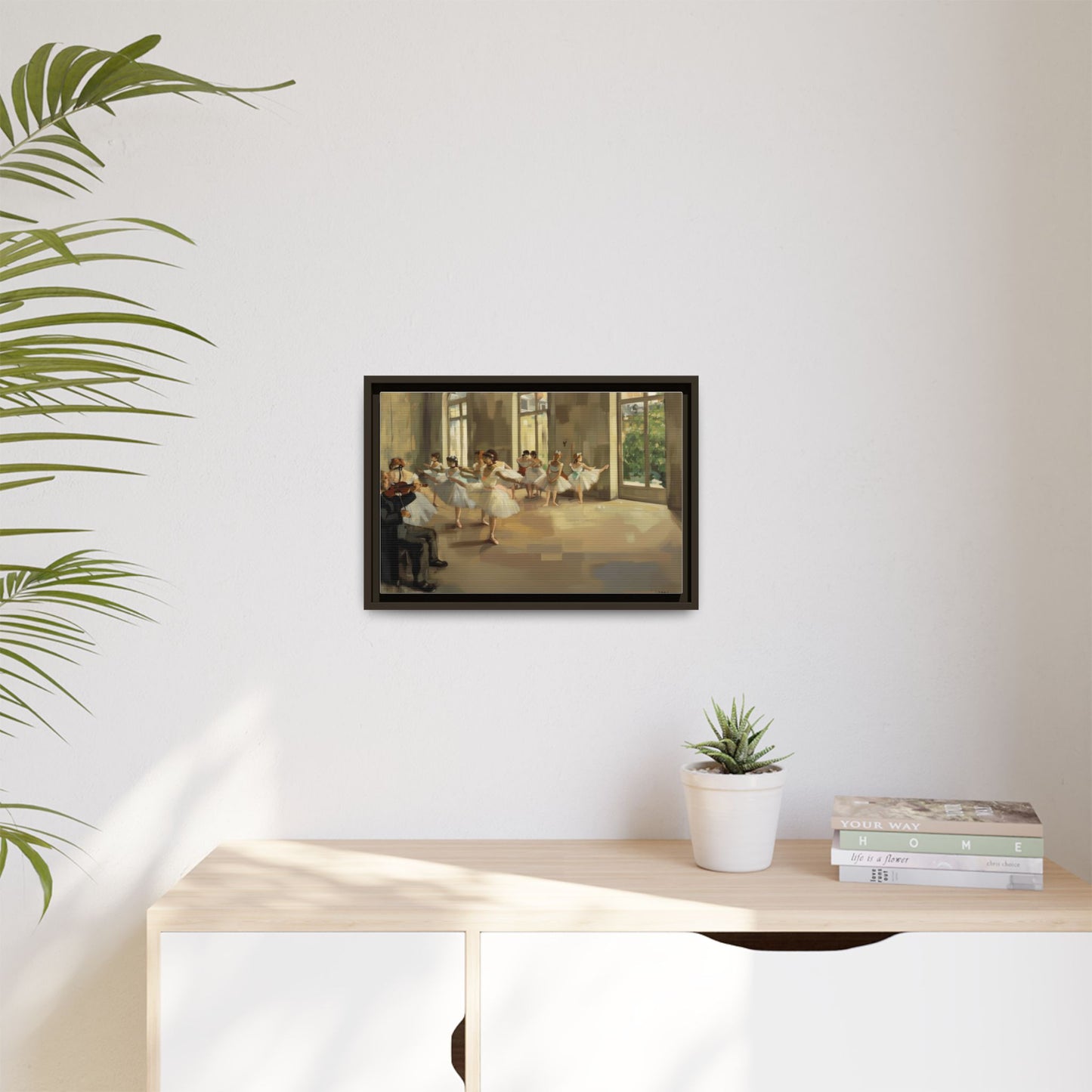 Framed Matte Canvas Print — Ballet Class Scene (Impressionist Dancers)